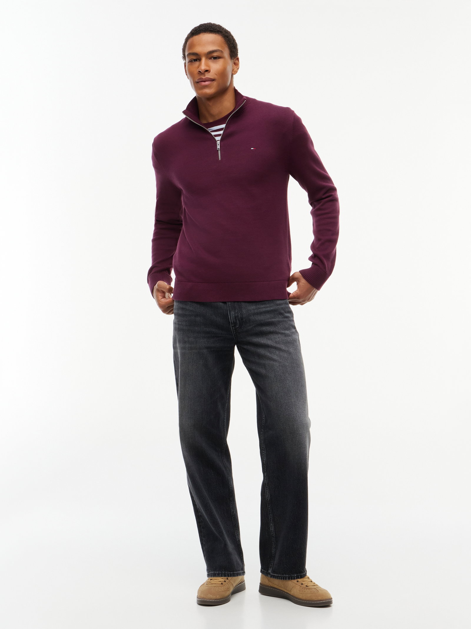 TJM SLM ESS LIGHT ¼ ZIP SWTR EXT, PURPLE #5
