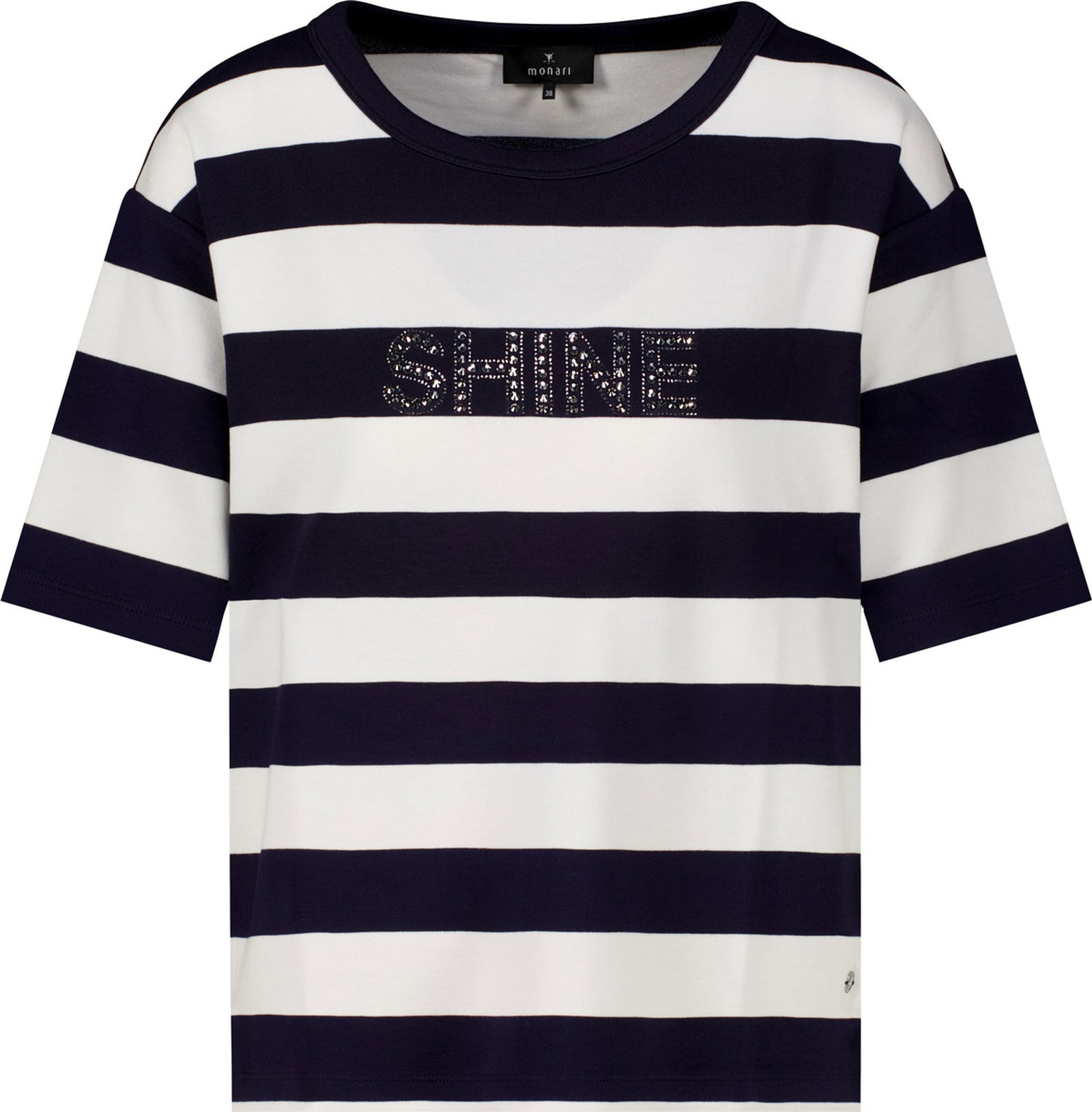 Monari |  Sweatshirt, marine ringel | 36