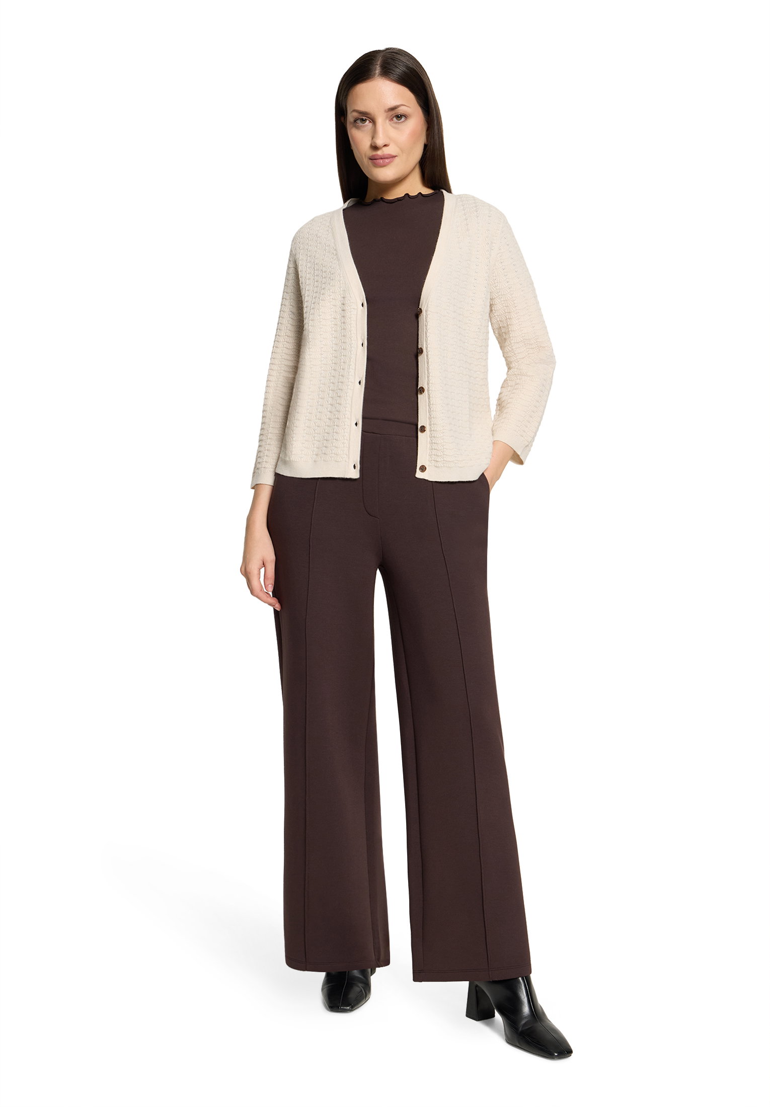 Strickjacke Kurz 3/4 Arm, Silky Beige #5