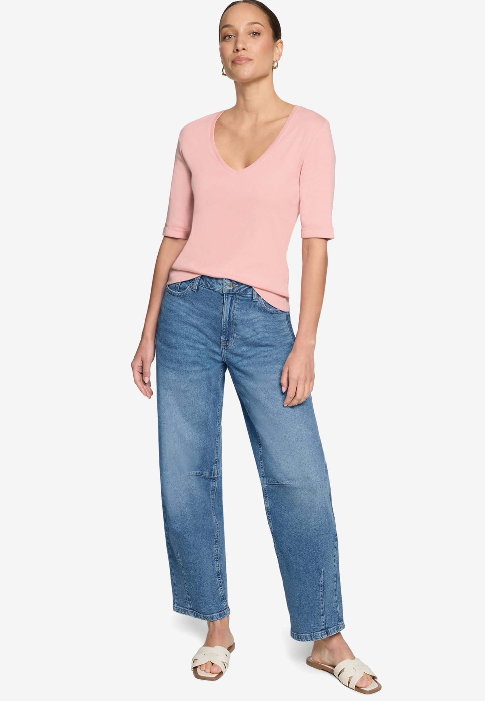 Basic-T-Shirt mit V-Ausschnitt #8