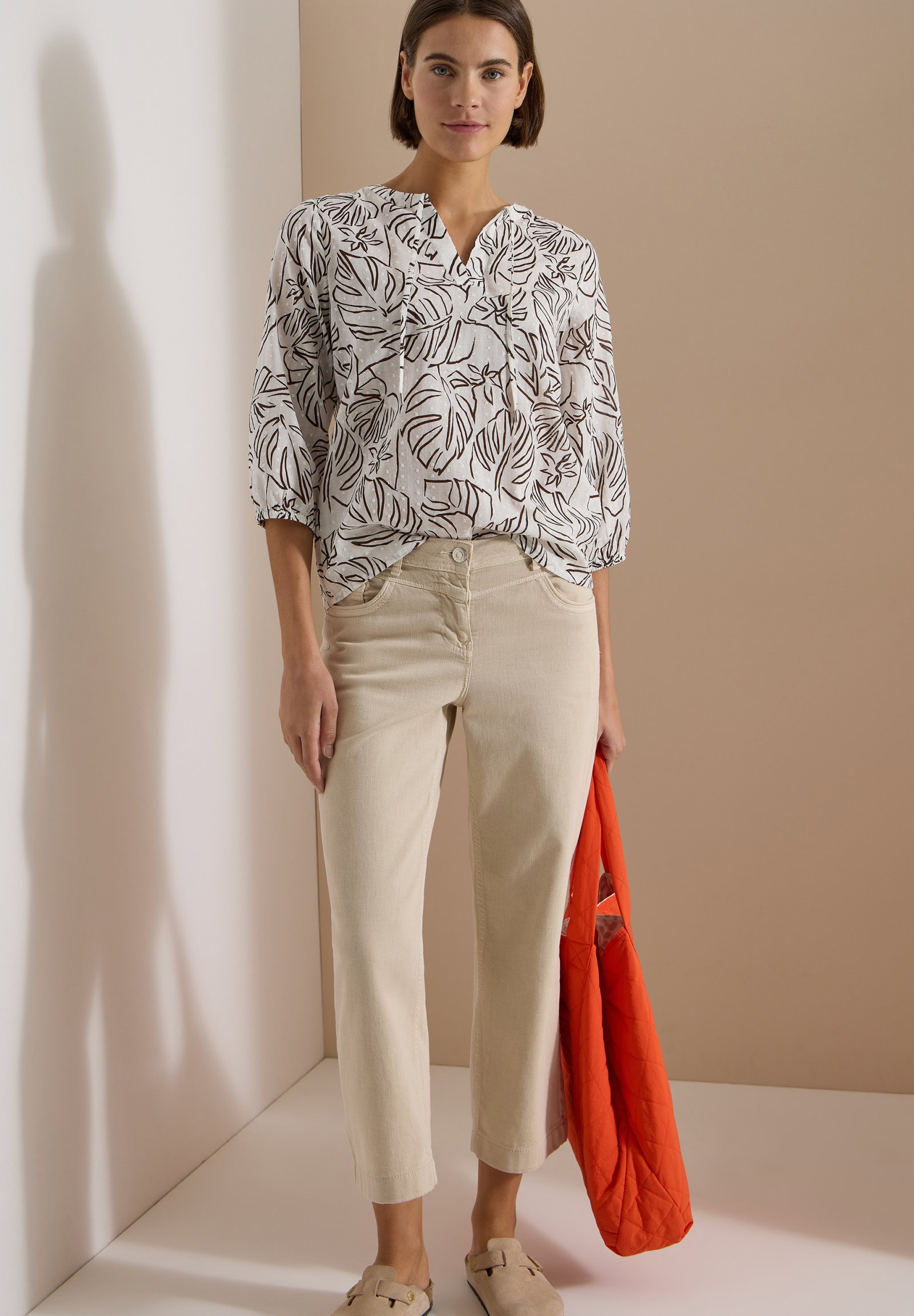 TOS Print Tunic Blouse, light alabaster white #5