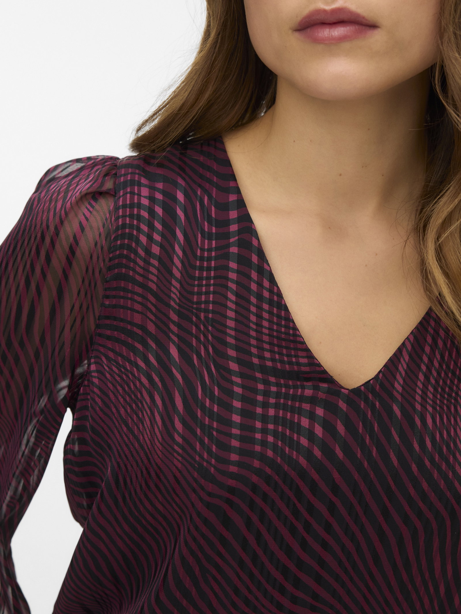 VMGEBRA GEDNA LS V-NECK TOP WVN BTQ, Winetasting/Gebra #4