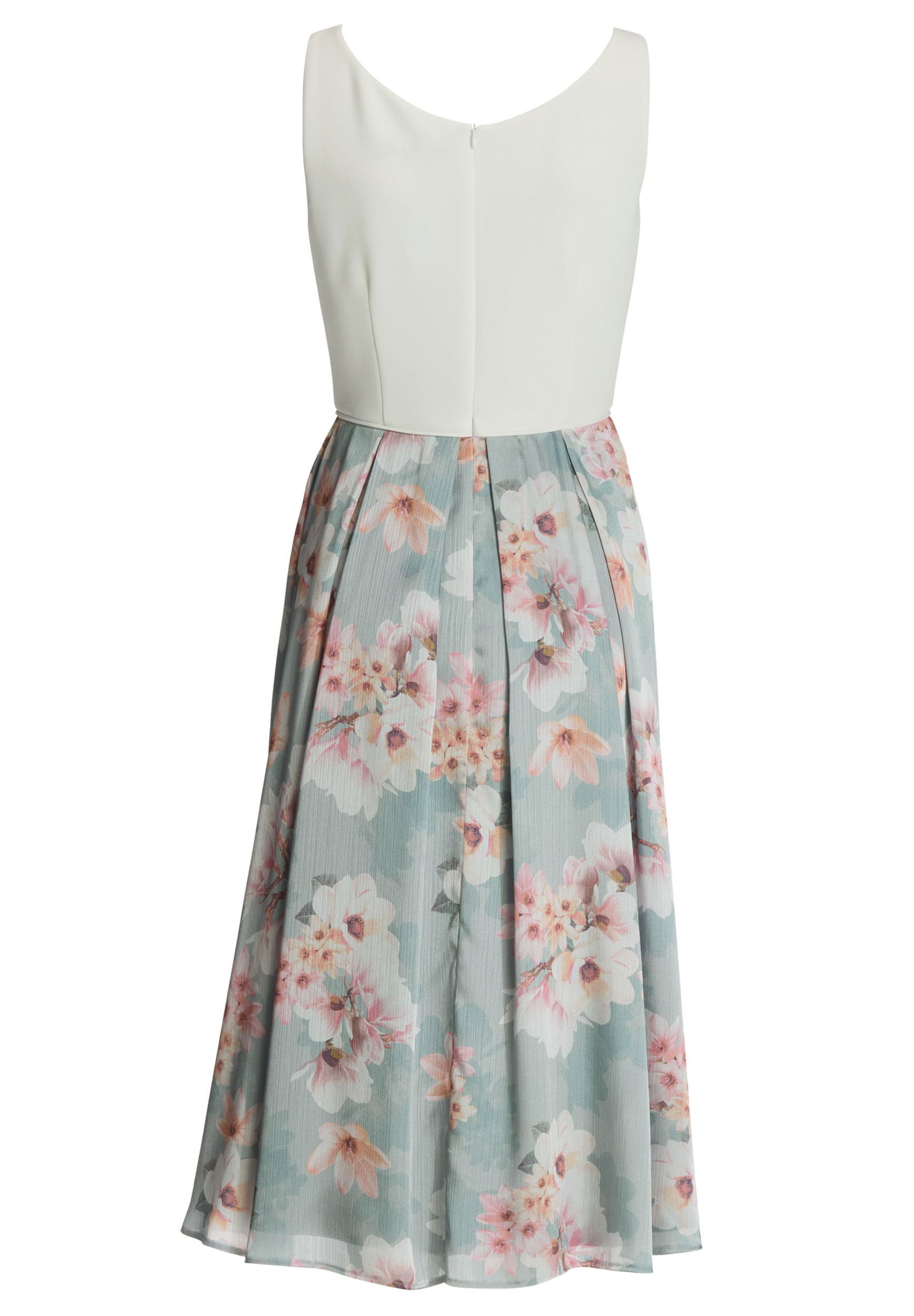 |  Cocktailkleid mit floral bedrucktem, ice blue / ivory | 38