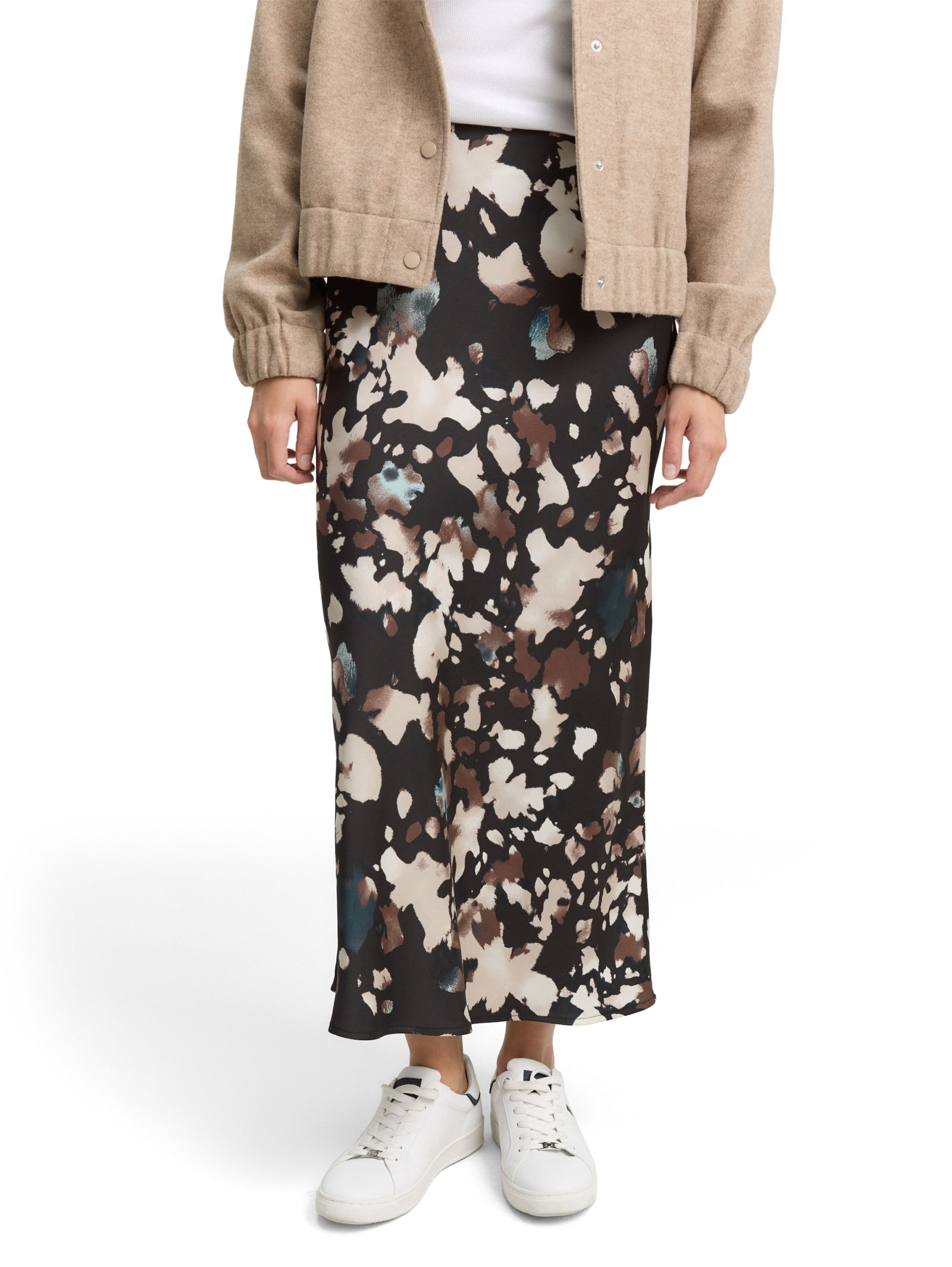 midi slip skirt, abstract print #2