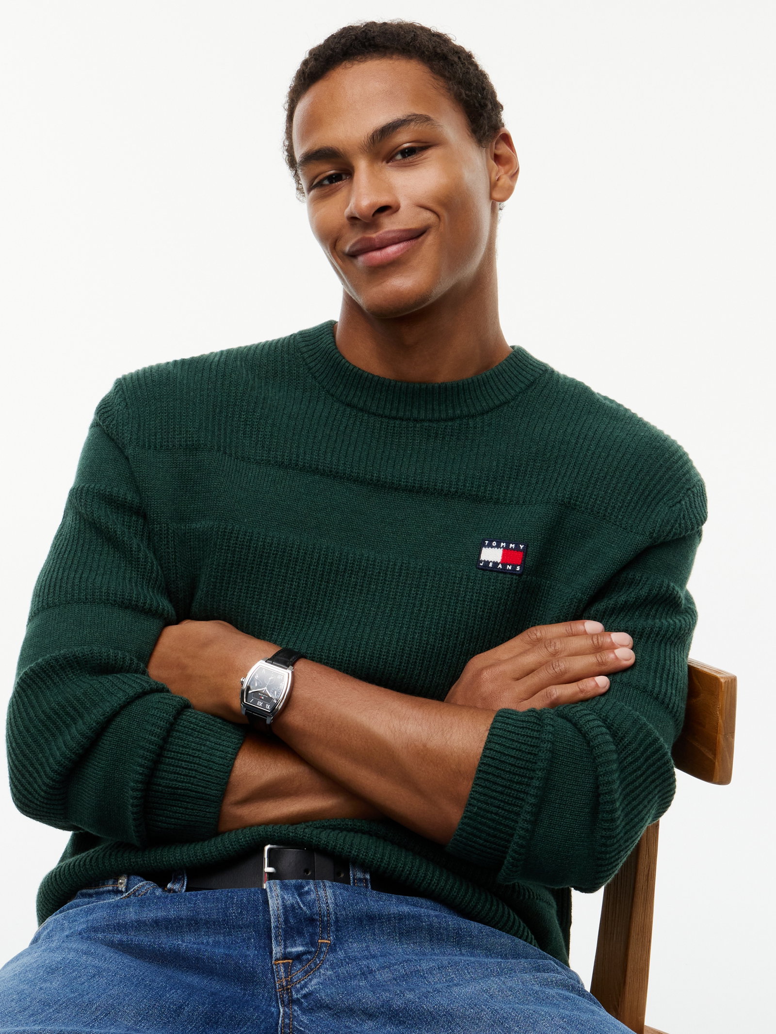 TJM REG TEXTURED SWEATER EXT, GREEN #3