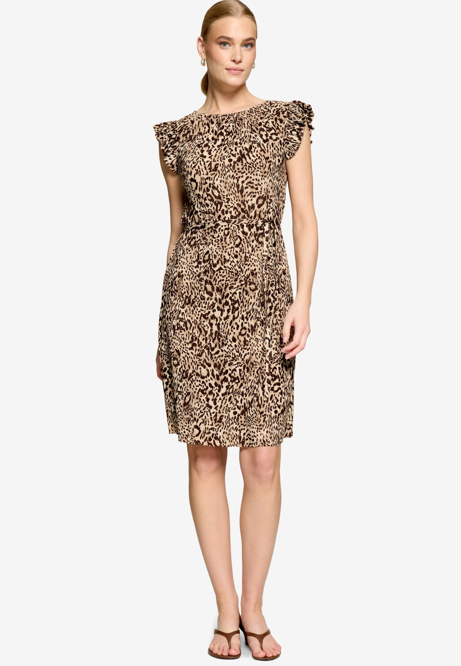 Kleid Kurz ohne Arm, Beige/Brown #1