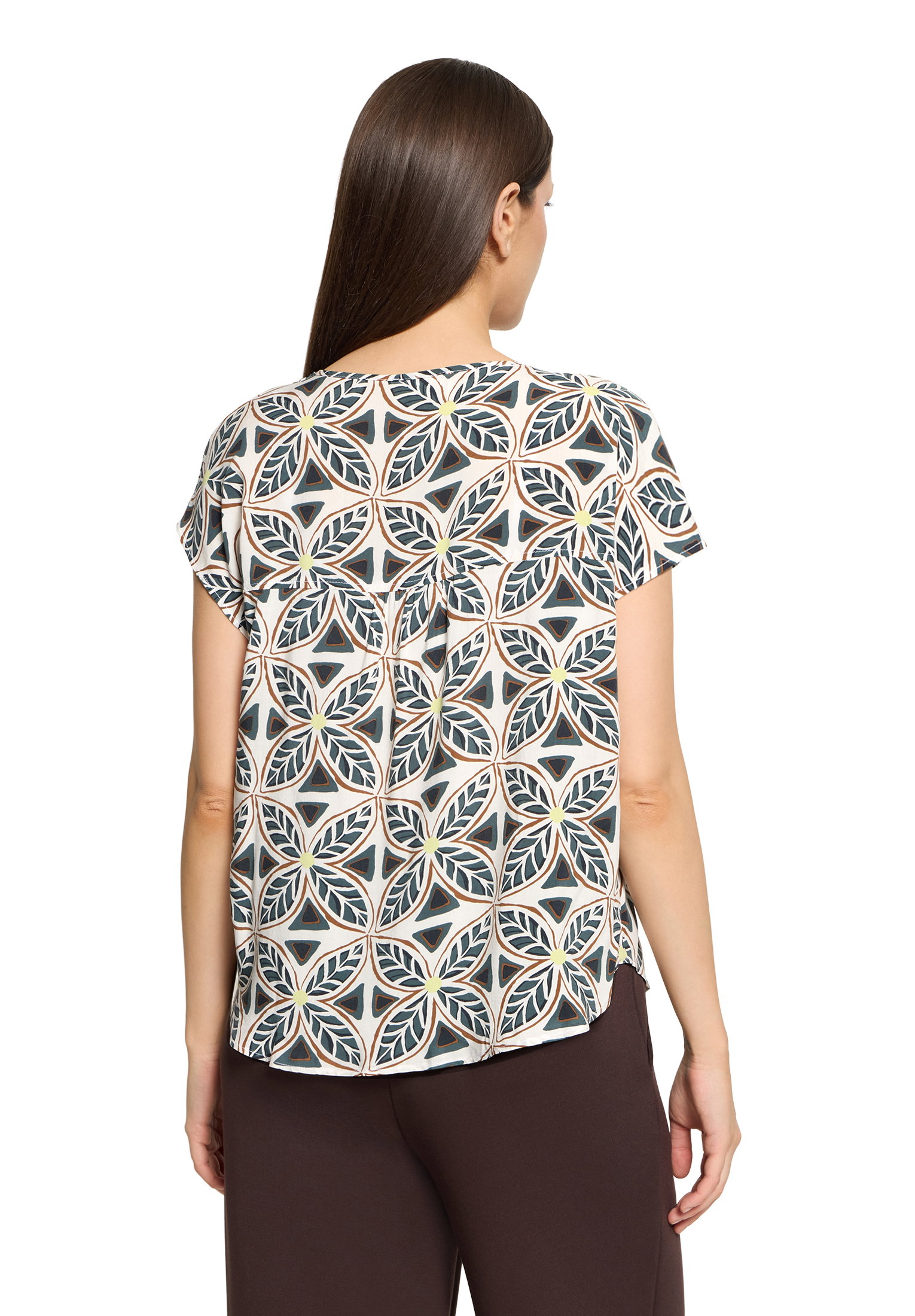 Bluse Kurz 1/2 Arm, Nature/Grey #4