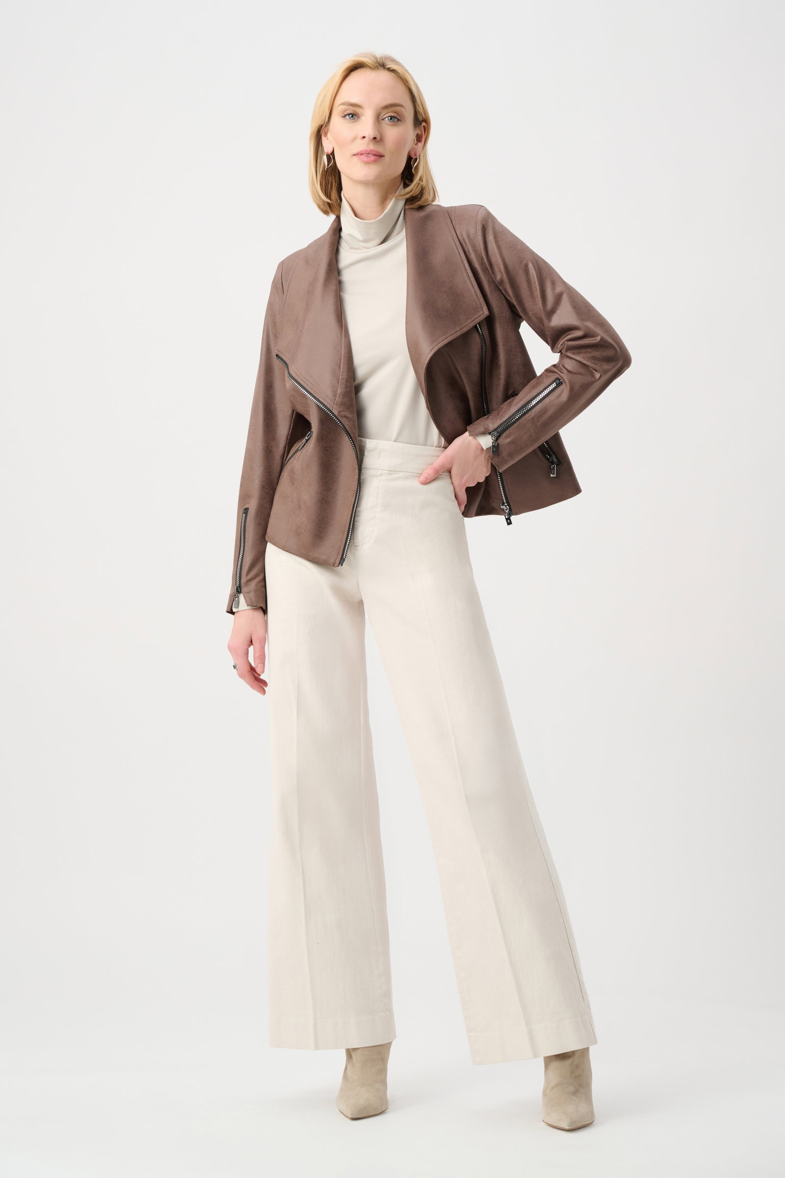 Joseph Ribkoff Jacke taillierte Bikerjacke aus Foiled Knit mit Reißverschluss #3