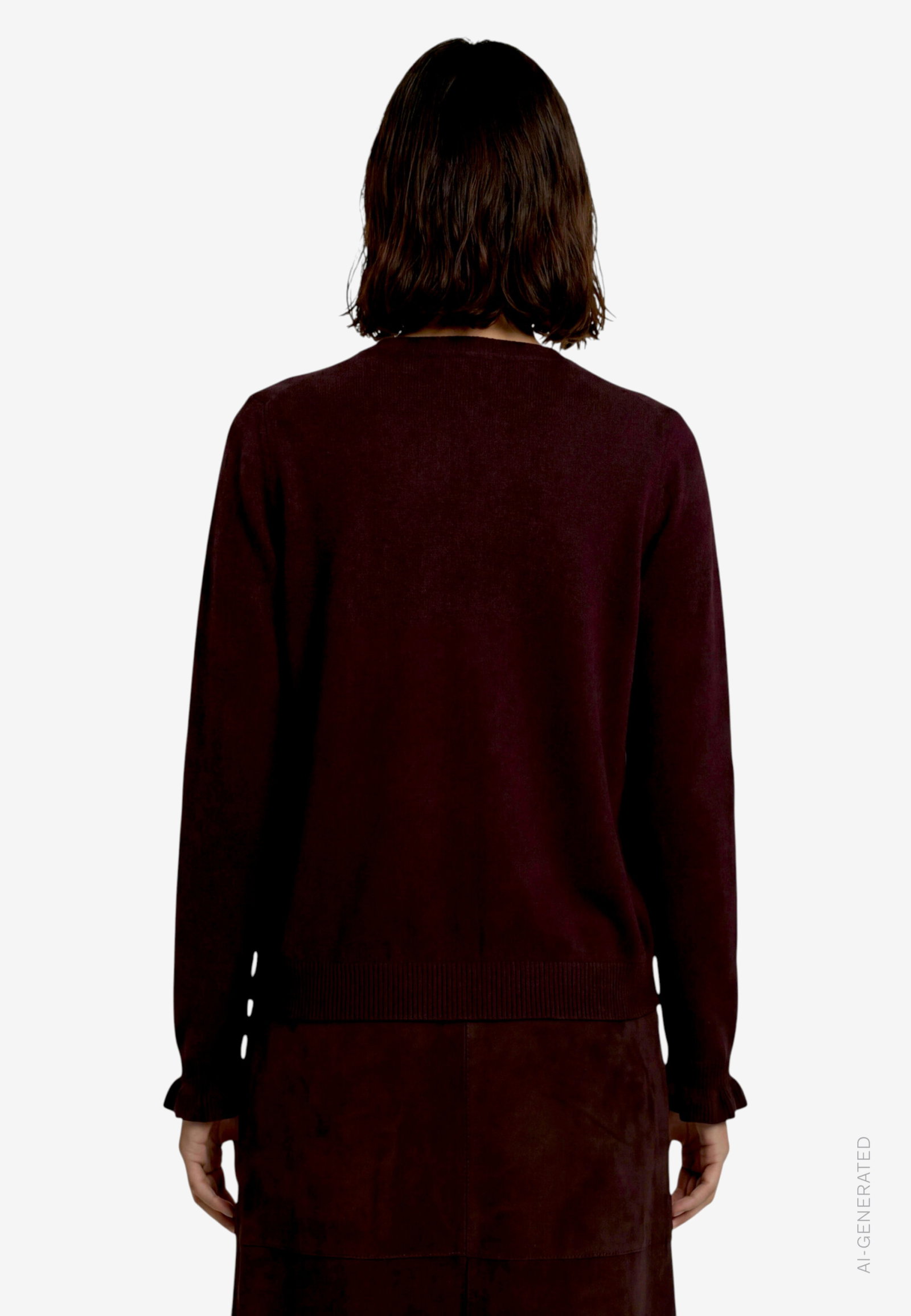 Strickjacke Kurz 1/1 Arm, Dark Brown Melange #3
