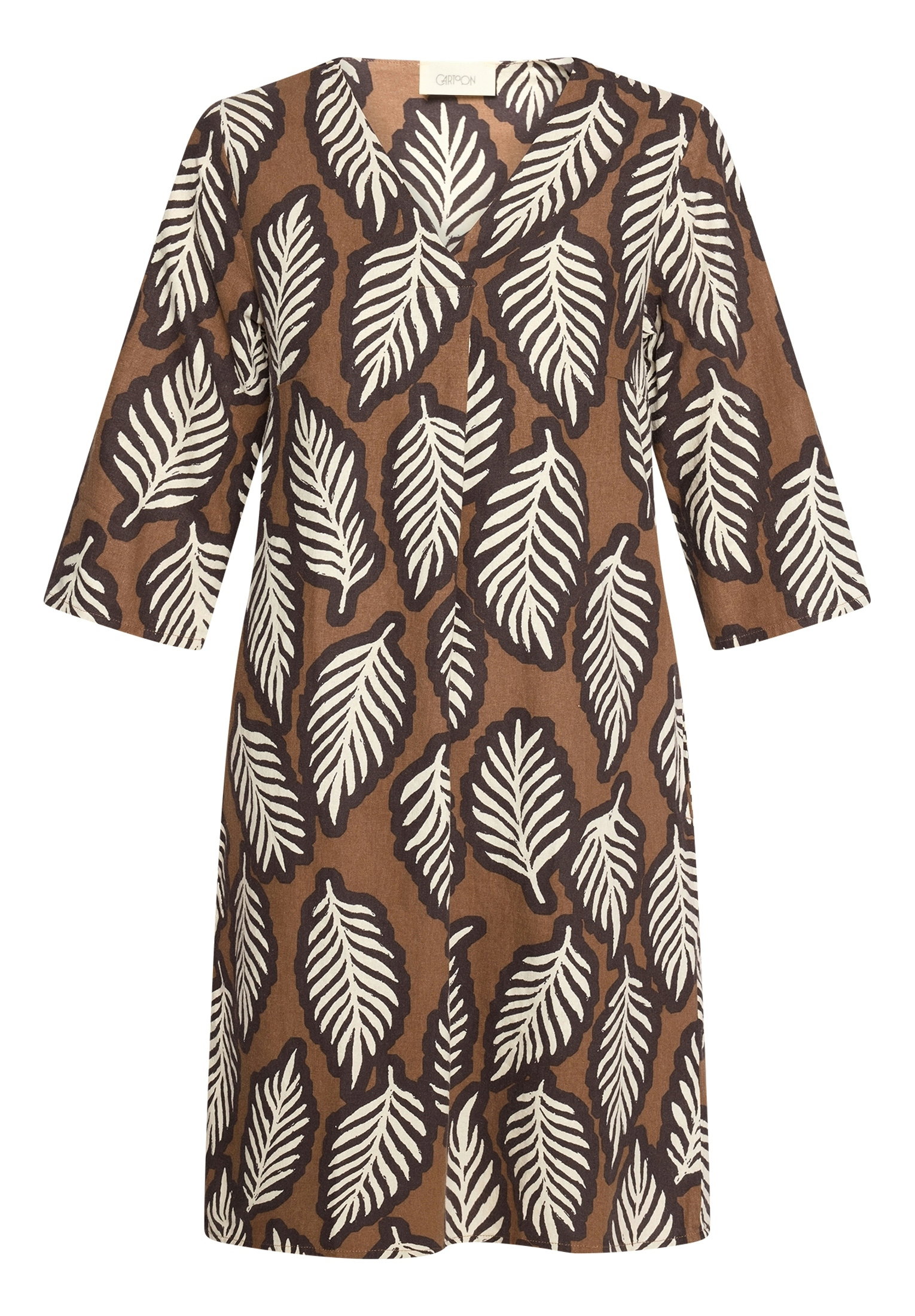 Kleid Kurz, Cream/Brown #1