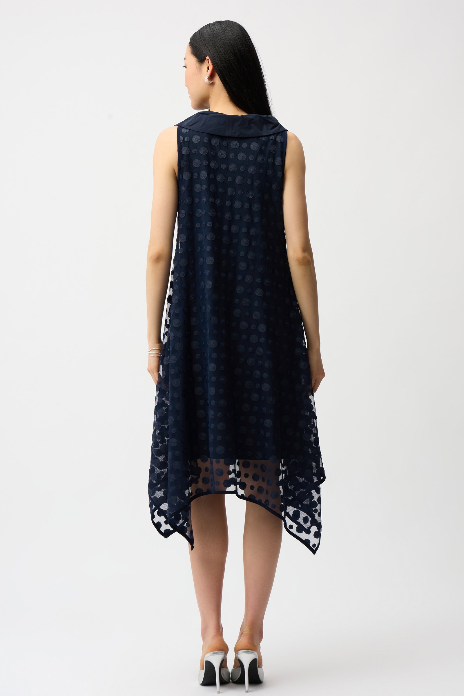 Joseph Ribkoff Mesh-Kleid mit Tupfenstruktur in Dunkelblau #3