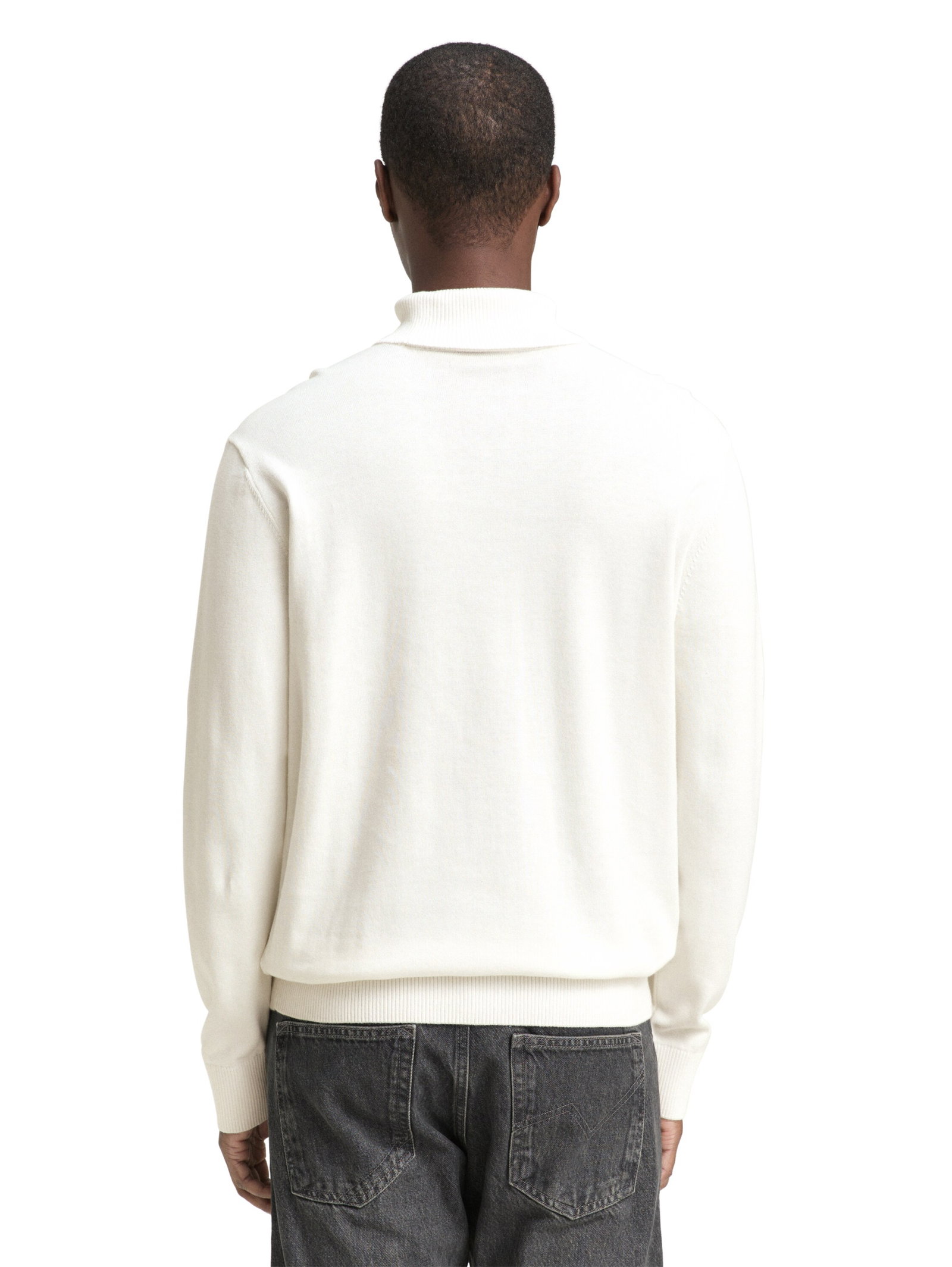 basic turtleneck knit, Wool White #4
