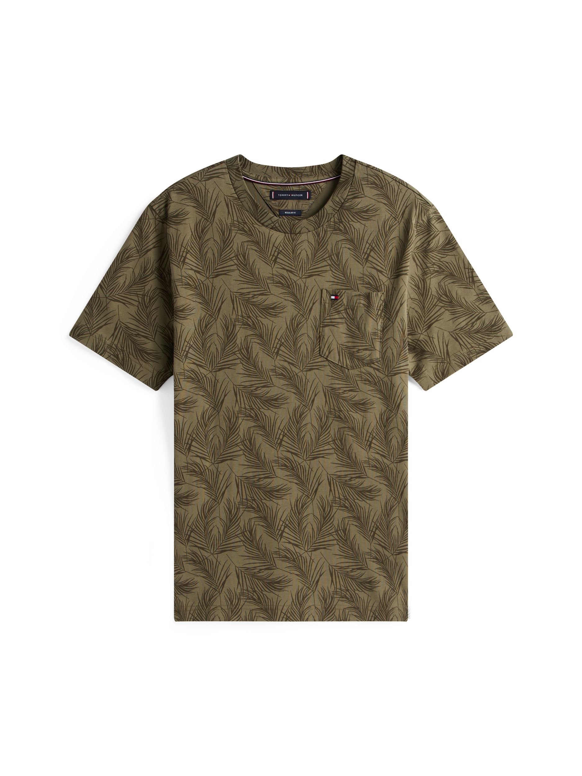  |  LEAF POCKET AOP TEE, GREEN | M | nouveau green / optic white