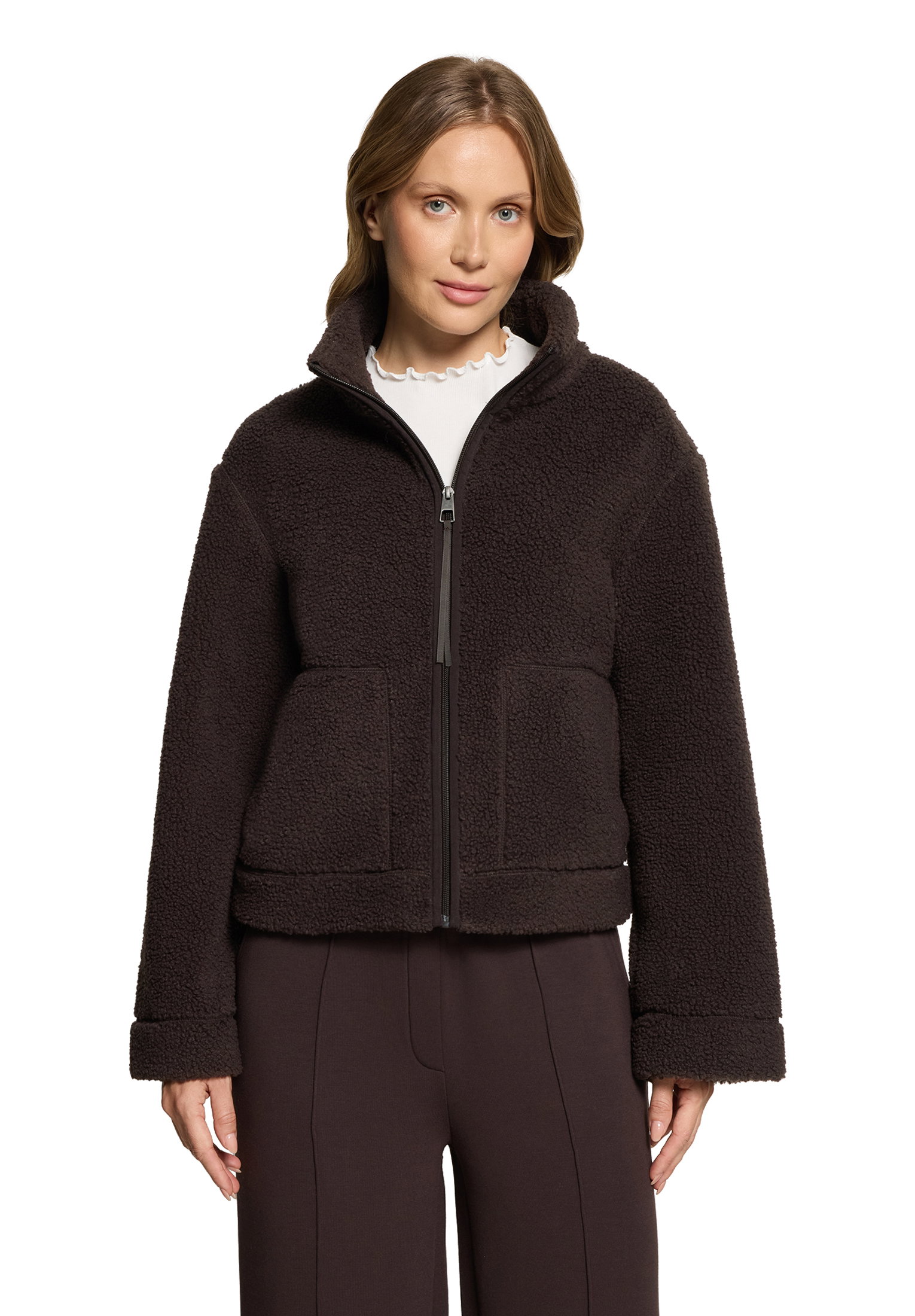 Sweat Jacke Kurz 1/1 Arm, Black Coffee #3