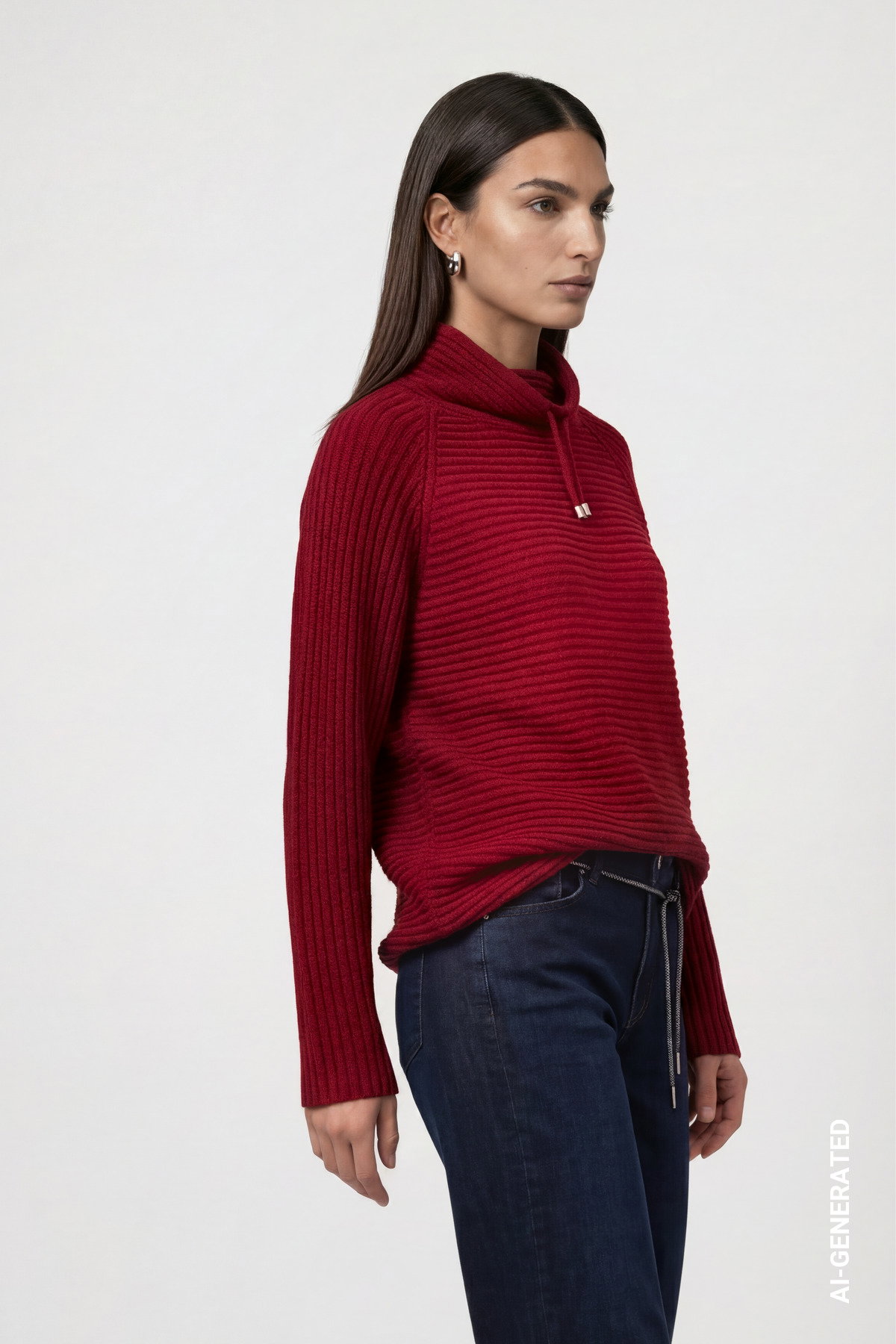 Pullover, red dahlia #3