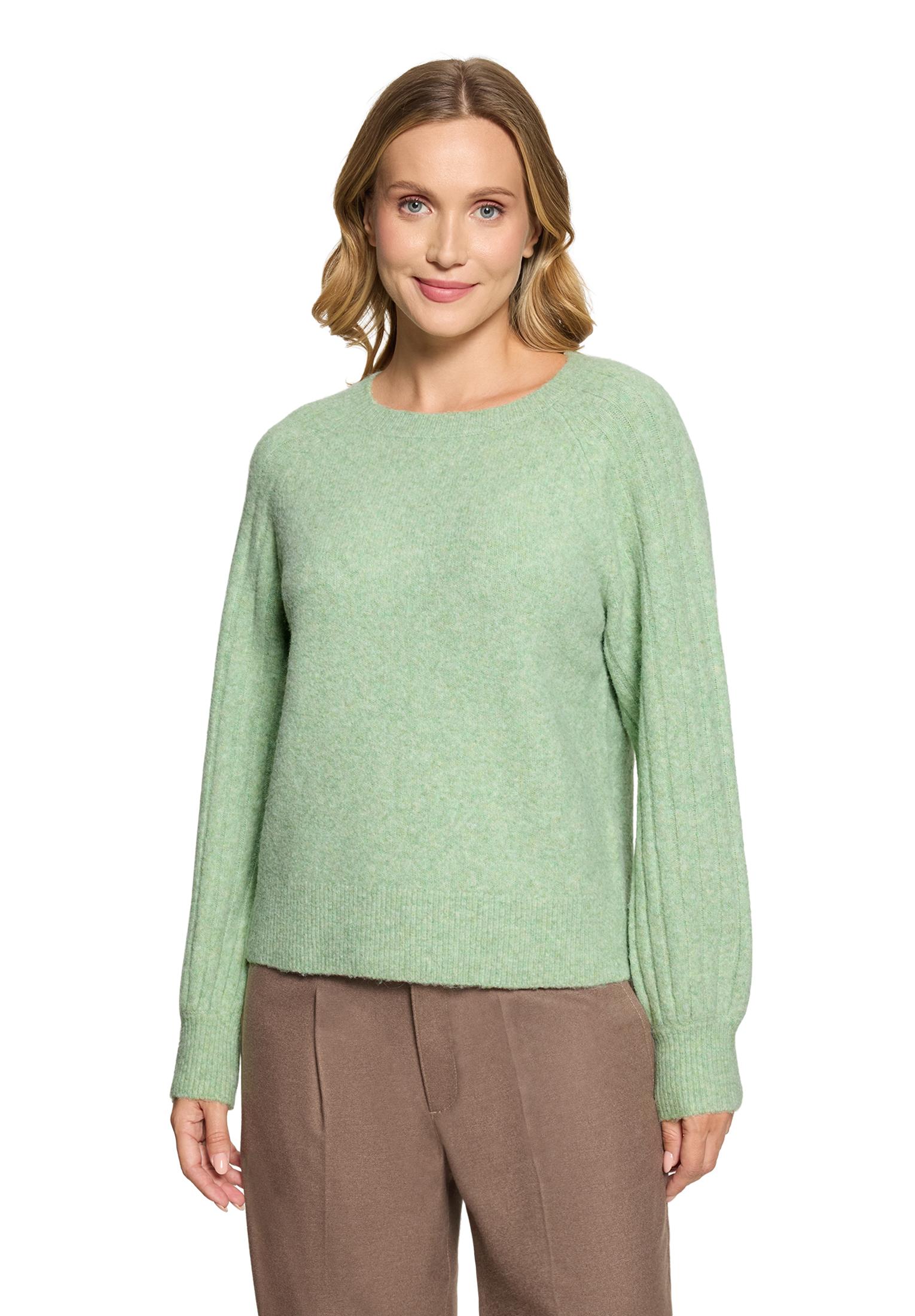 Strickpullover Kurz 1/1 Arm, Green Melange #3