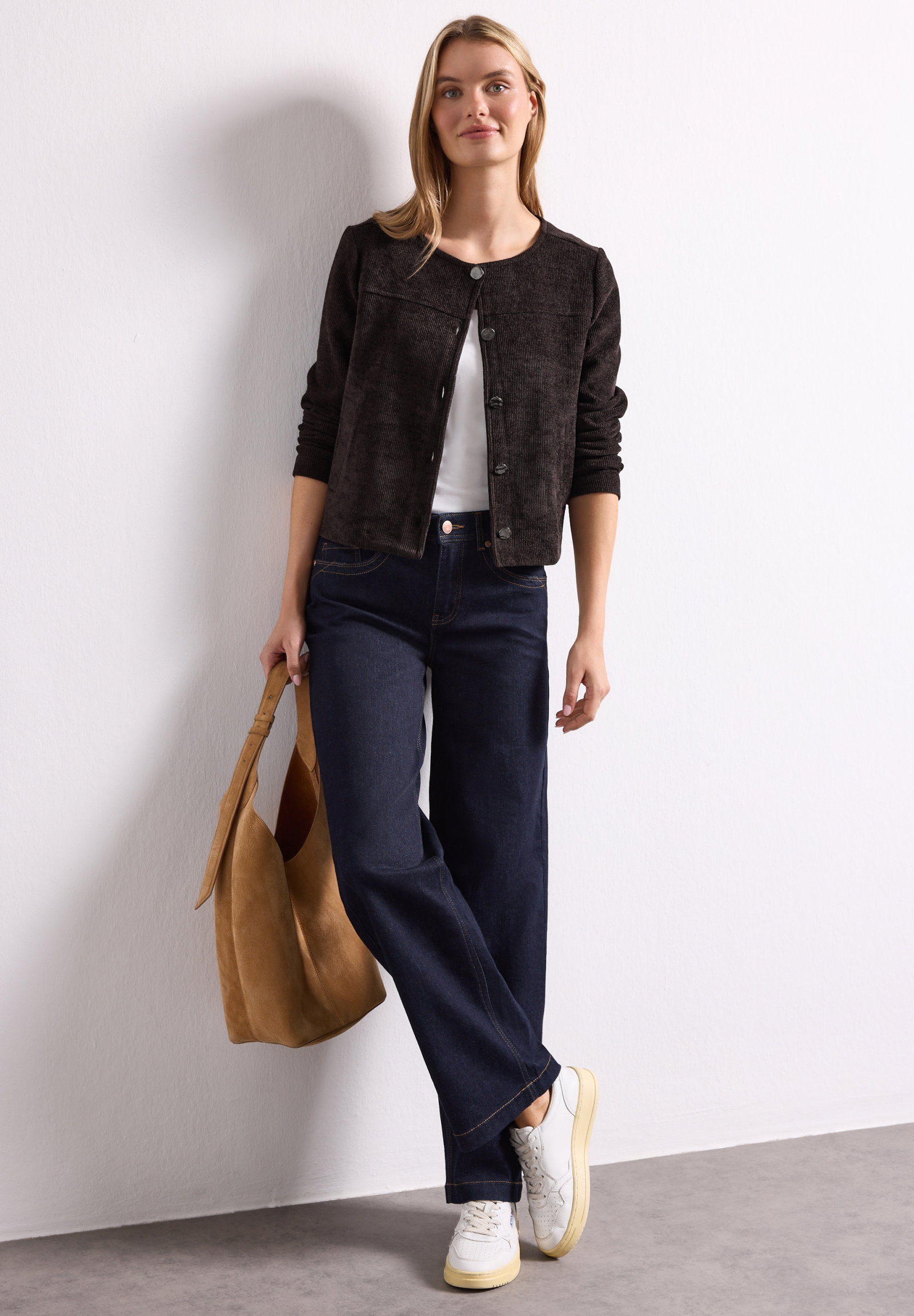 soft jacket w.deco buttons, black coffee #5