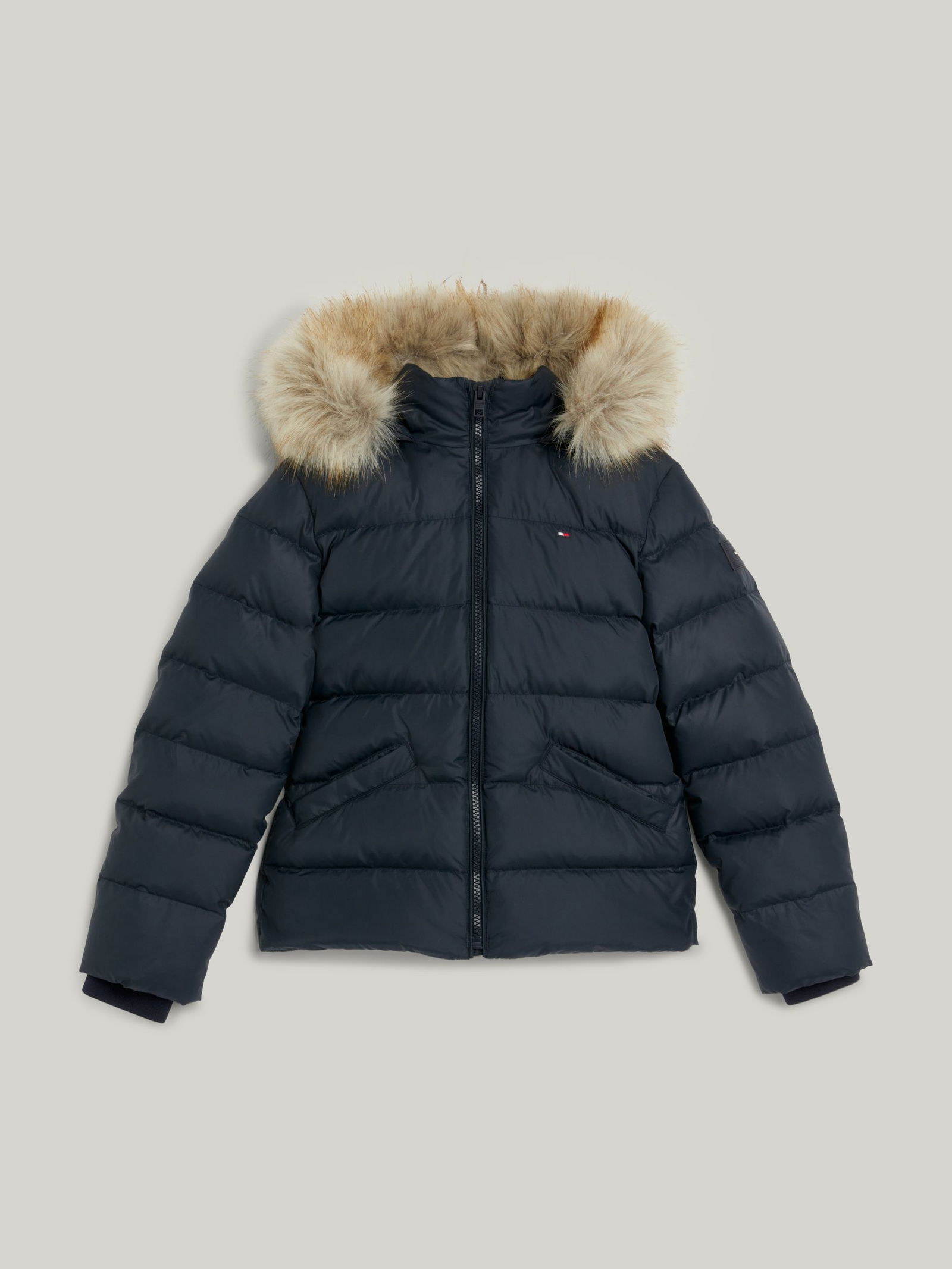 Tommy Hilfiger |  ESSENTIAL DOWN FUR HOOD JACKET | 152 | desert sky