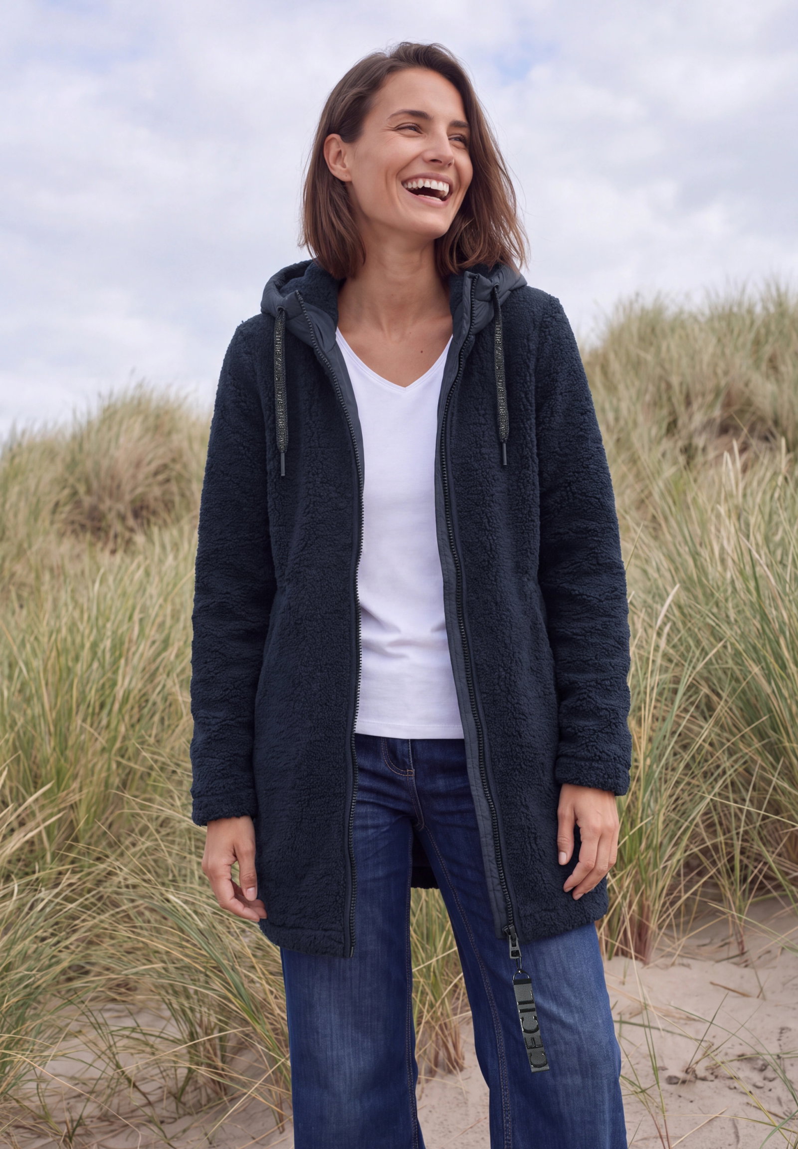 TOS Teddy Matmix Coat, dark navy blue #3