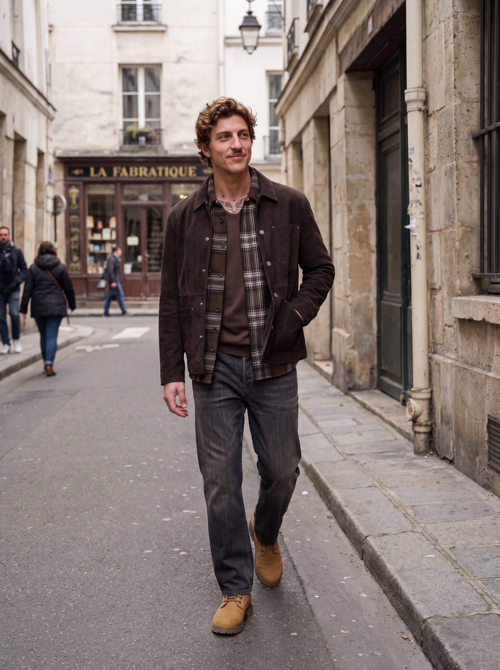 JJEREGENT STRUCTURE OVERSHIRT LS SN, Rosin/CHECK #3