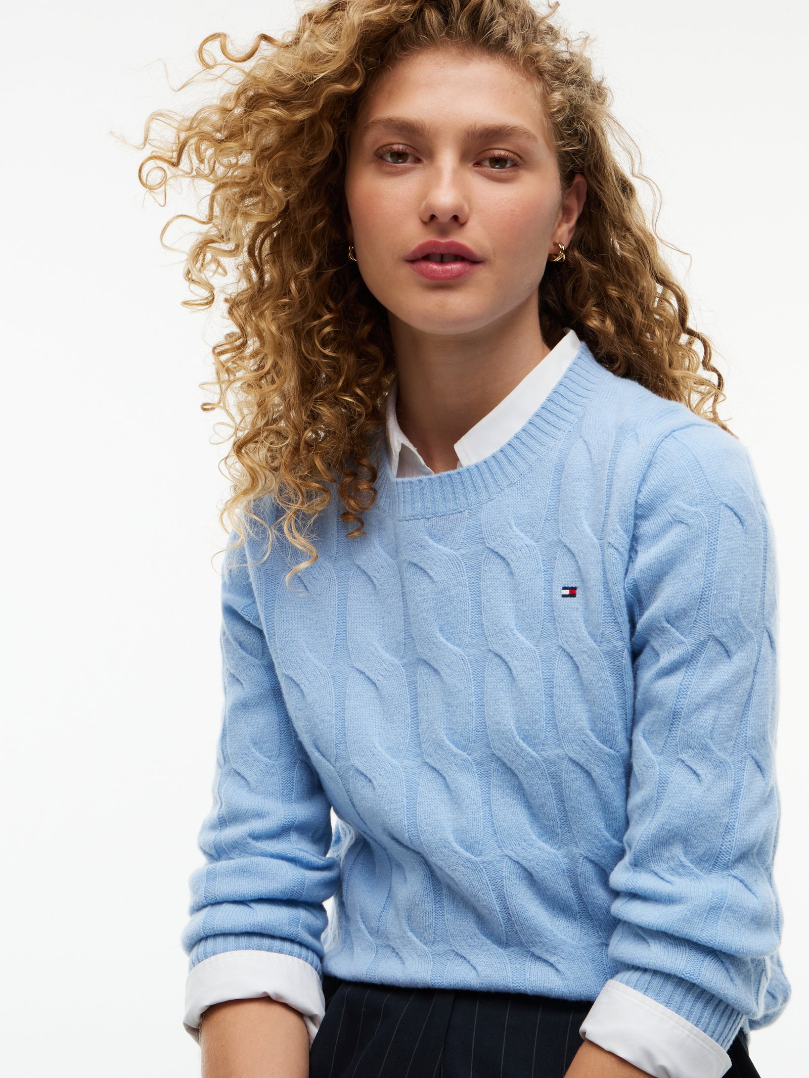 SOFT WOOL CABLE C-NK LS SWT, BLUE #3