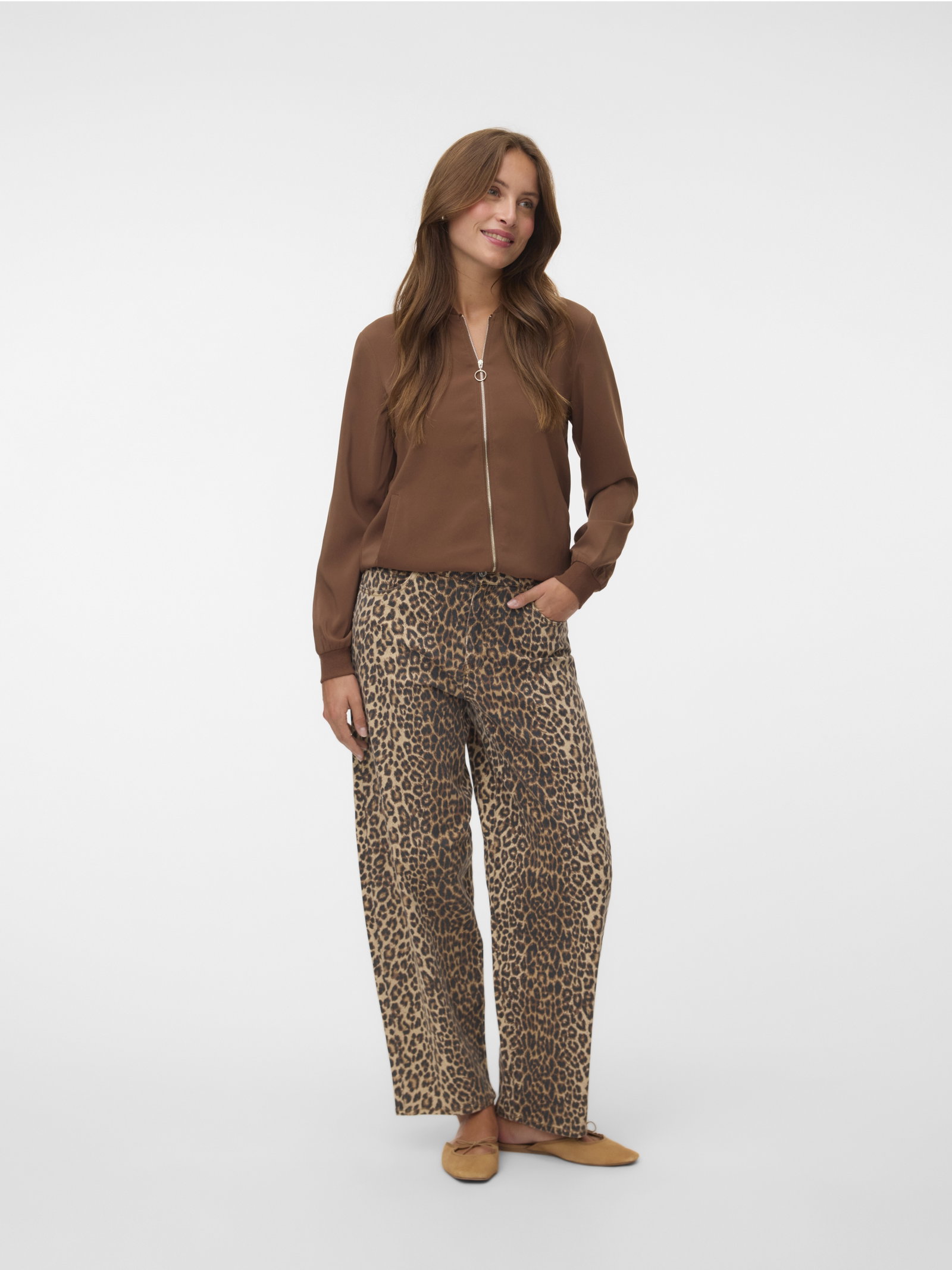VMCOCO L/S BOMBER NOOS, Cocoa Brown/GOLD ZIPPER #2
