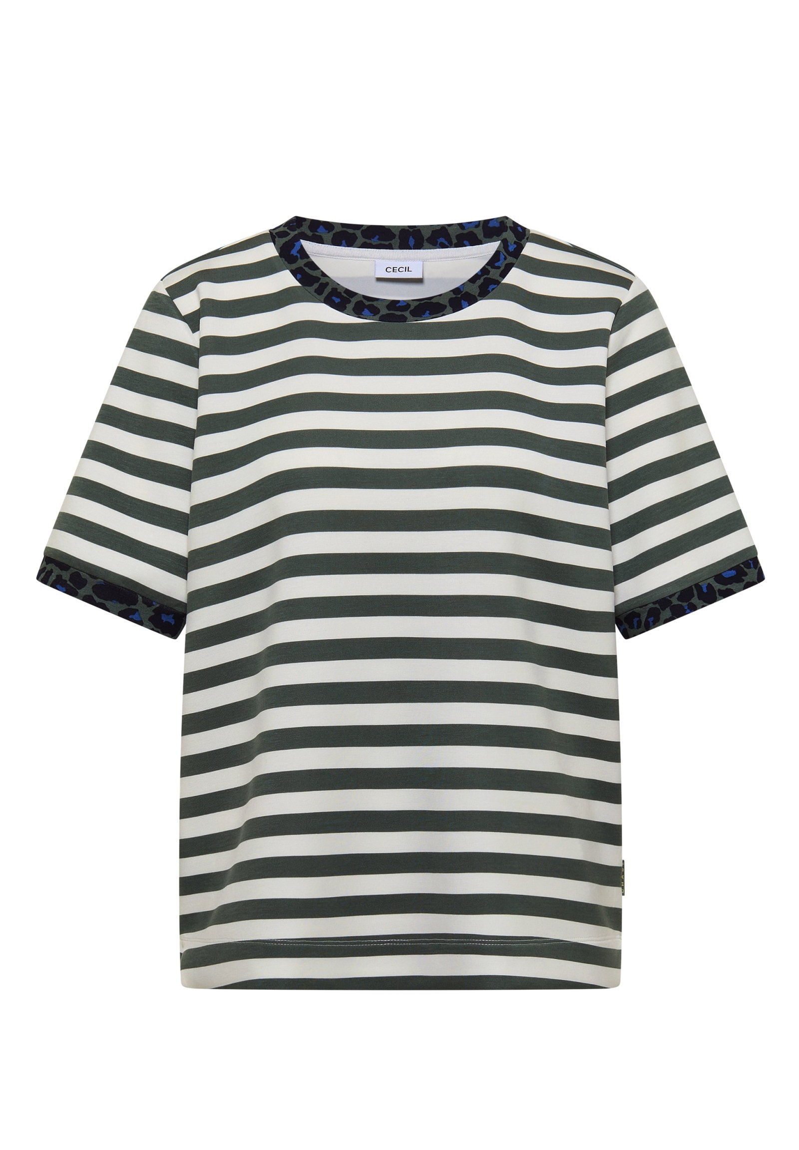 TOS Striped Soft Modal Shirt, dried olive green #1