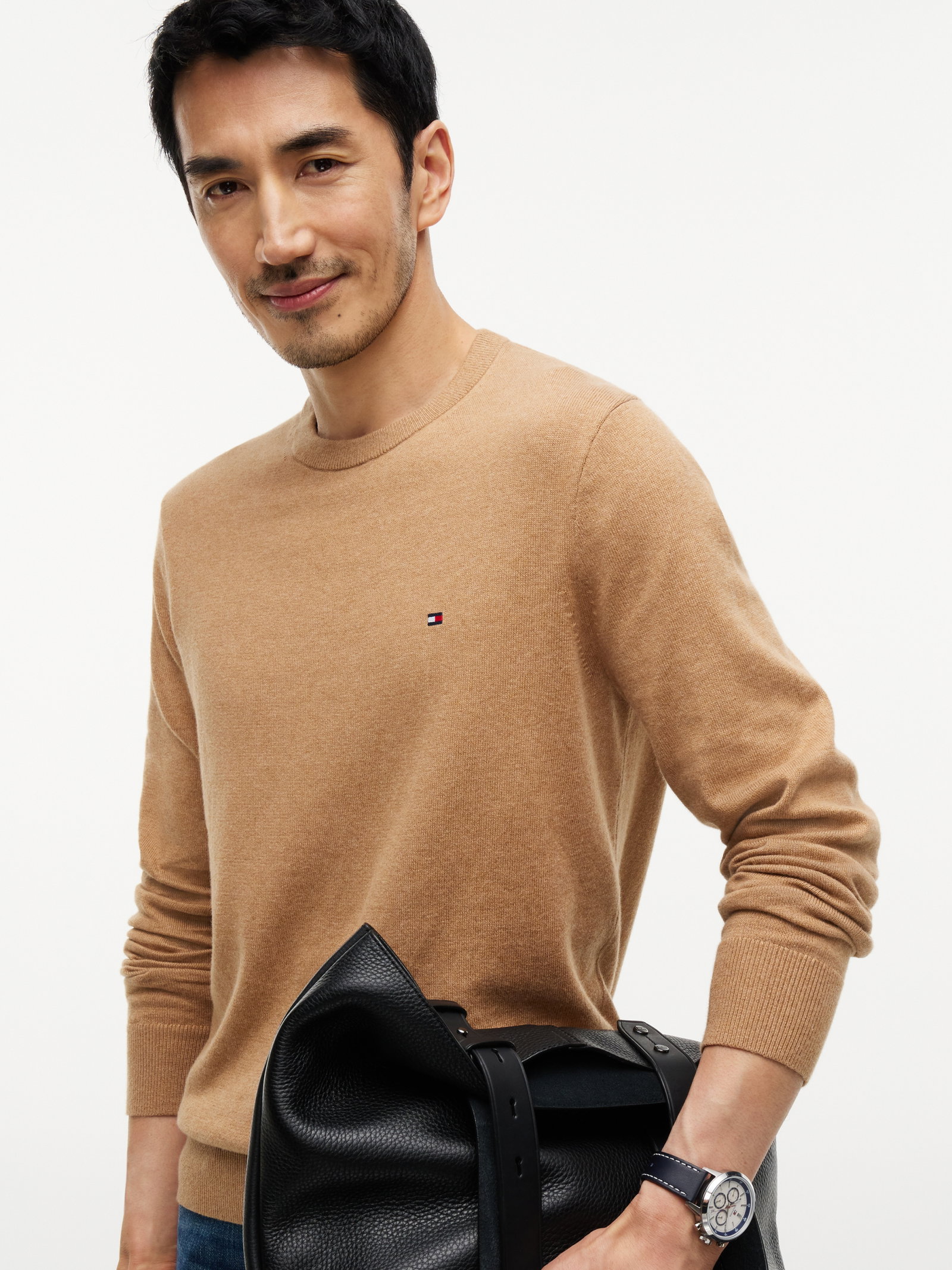 PIMA ORG CTN CASHMERE CREW NECK, BEIGE #3