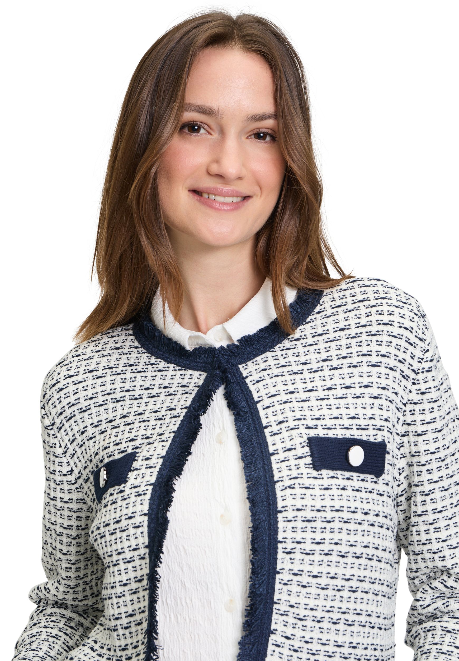 Betty & CO |  Betty & CO Kurzblazer  | 44 | weiß/dunkelblau