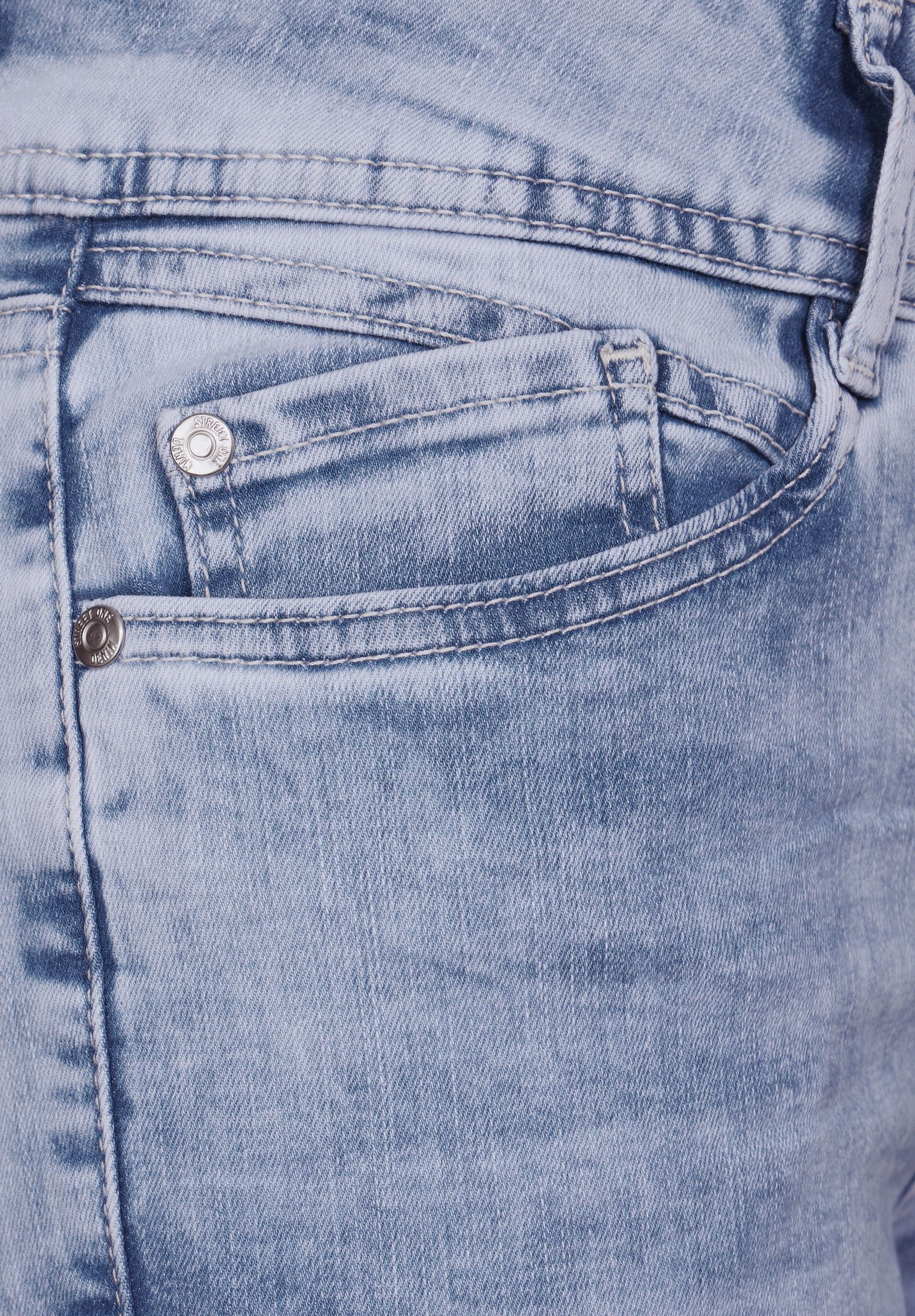 Street One |  Street One Straight Leg Jeans  | 28/32 | heavy indigo bleach