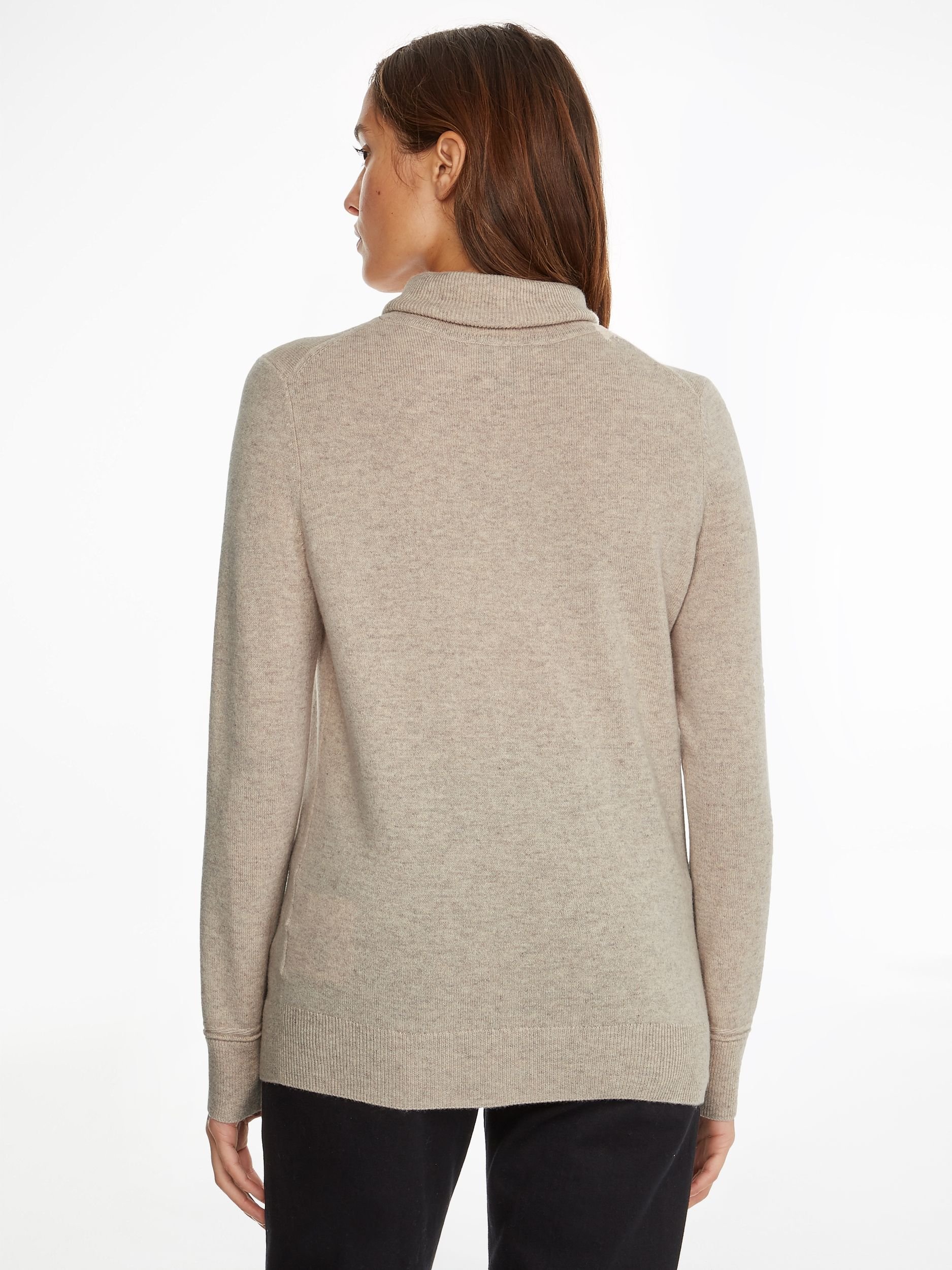 WOOL CASHMERE ROLL-NK SWEATER