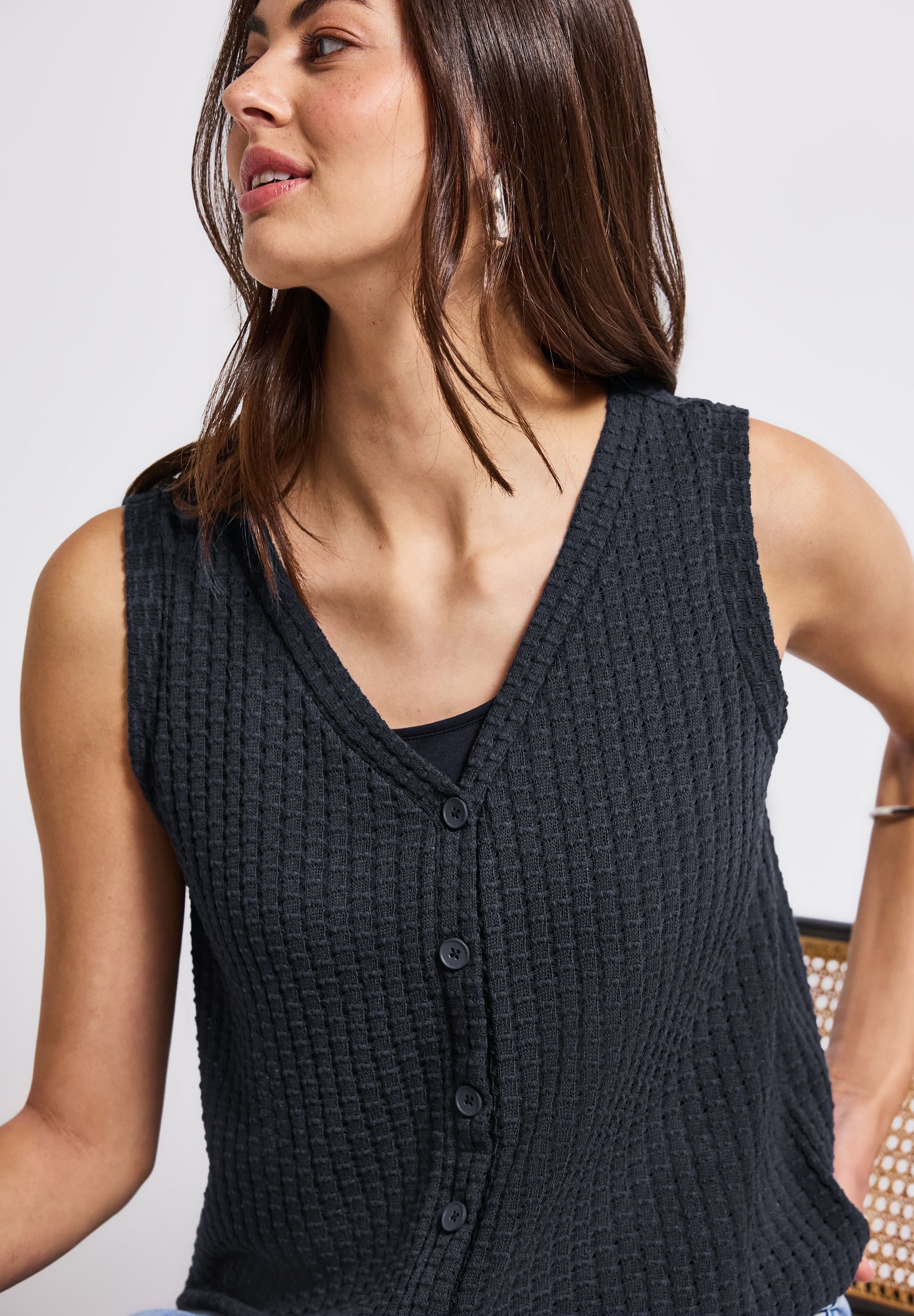  |  summer structure top w.button, deepwater blue | 36