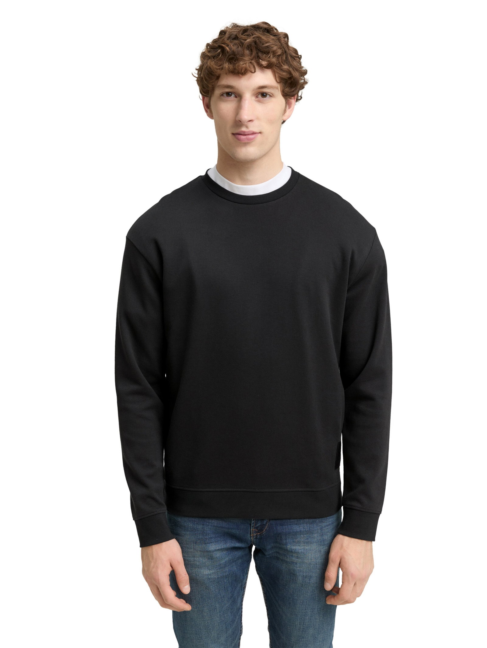 structured crewneck sweatshirt, Night Watch Black #5