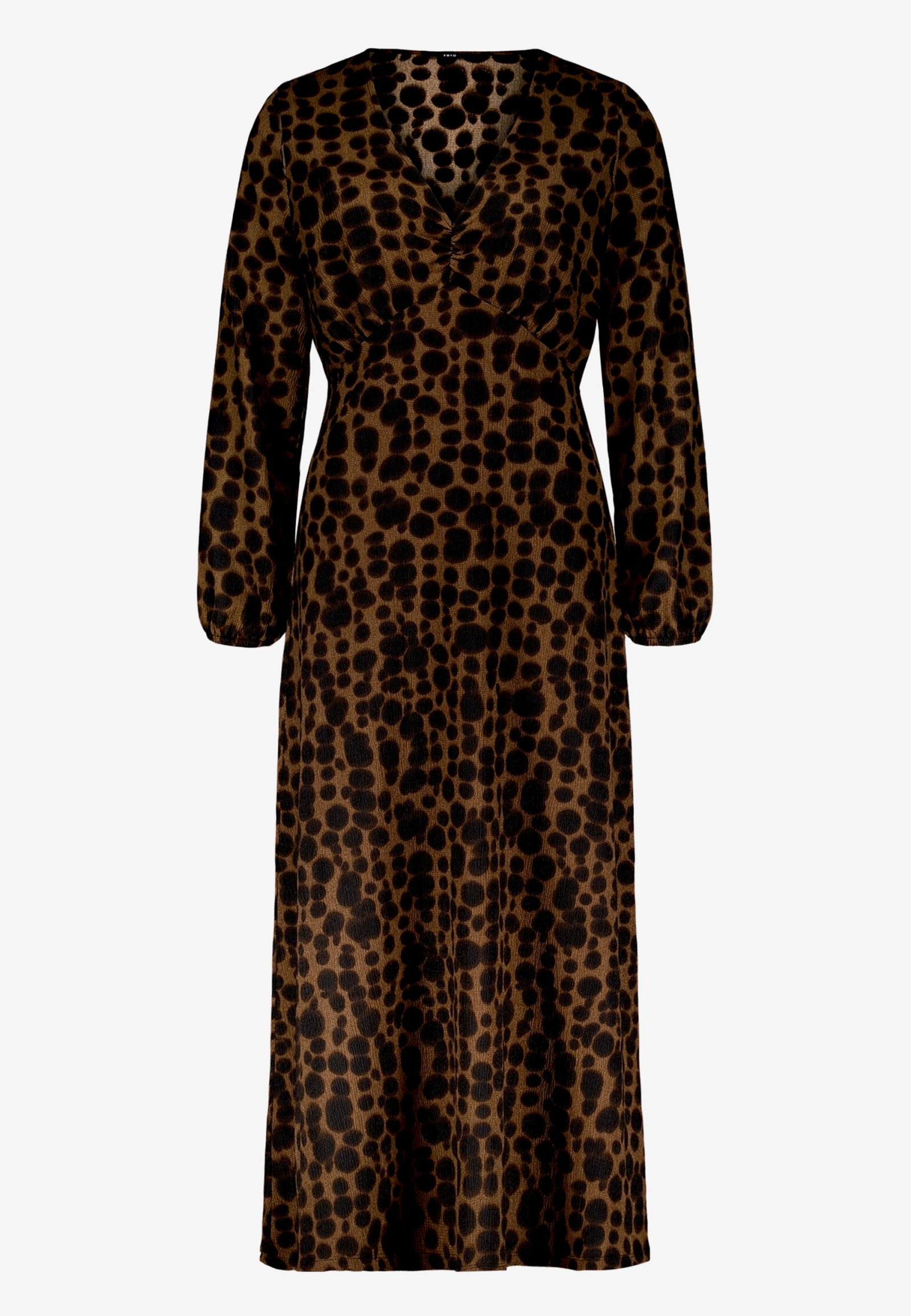 Kleid Lang 1/2 Arm, Brown/Black #1