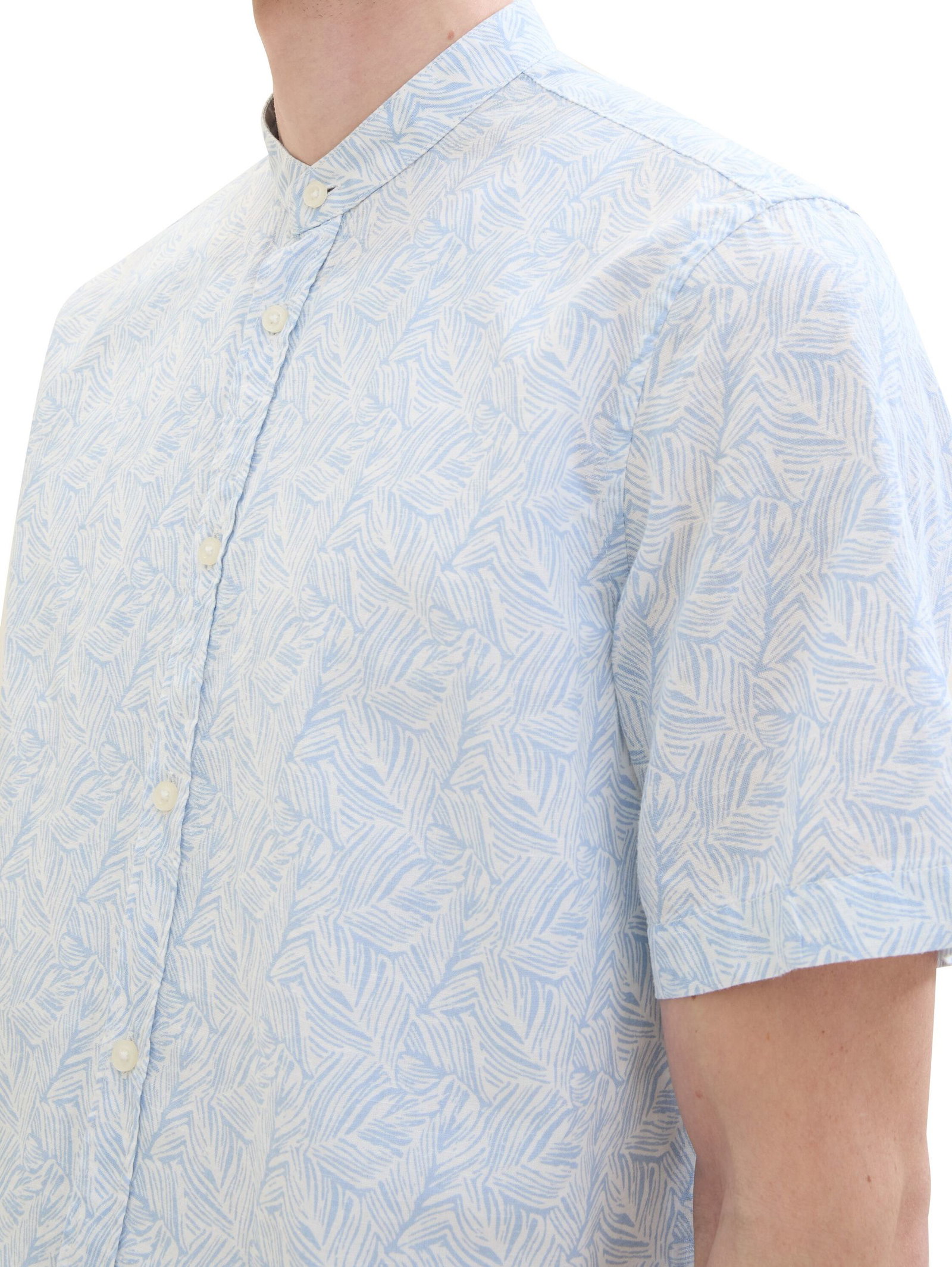 Tom Tailor |  Tom Tailor Hemd Regular Fit  | XL | windsurf blue wavy leaf design