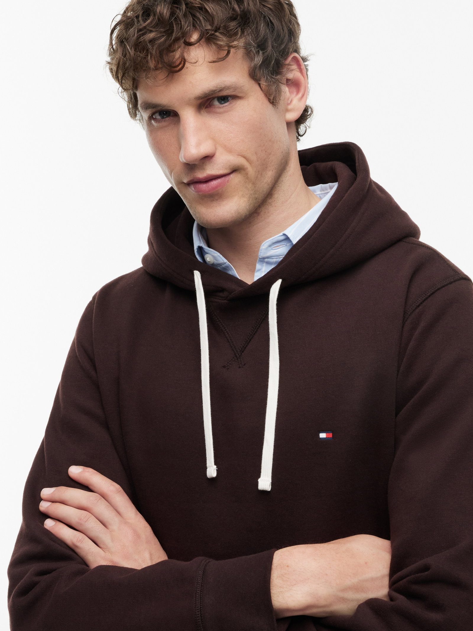 ESS SEASONAL FLEECE HOODY, BROWN #3