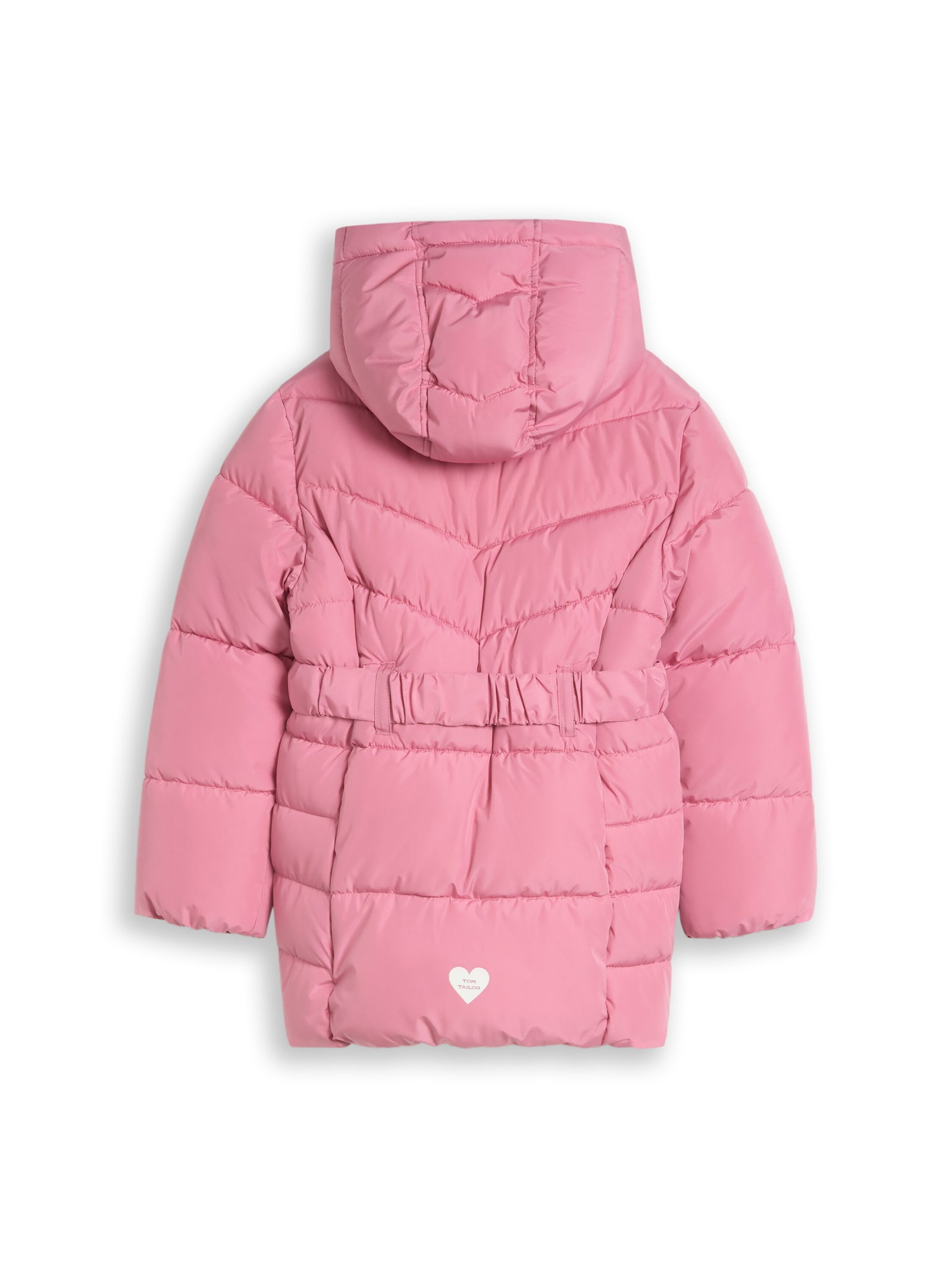belted puffer jacket, smooth rose #2