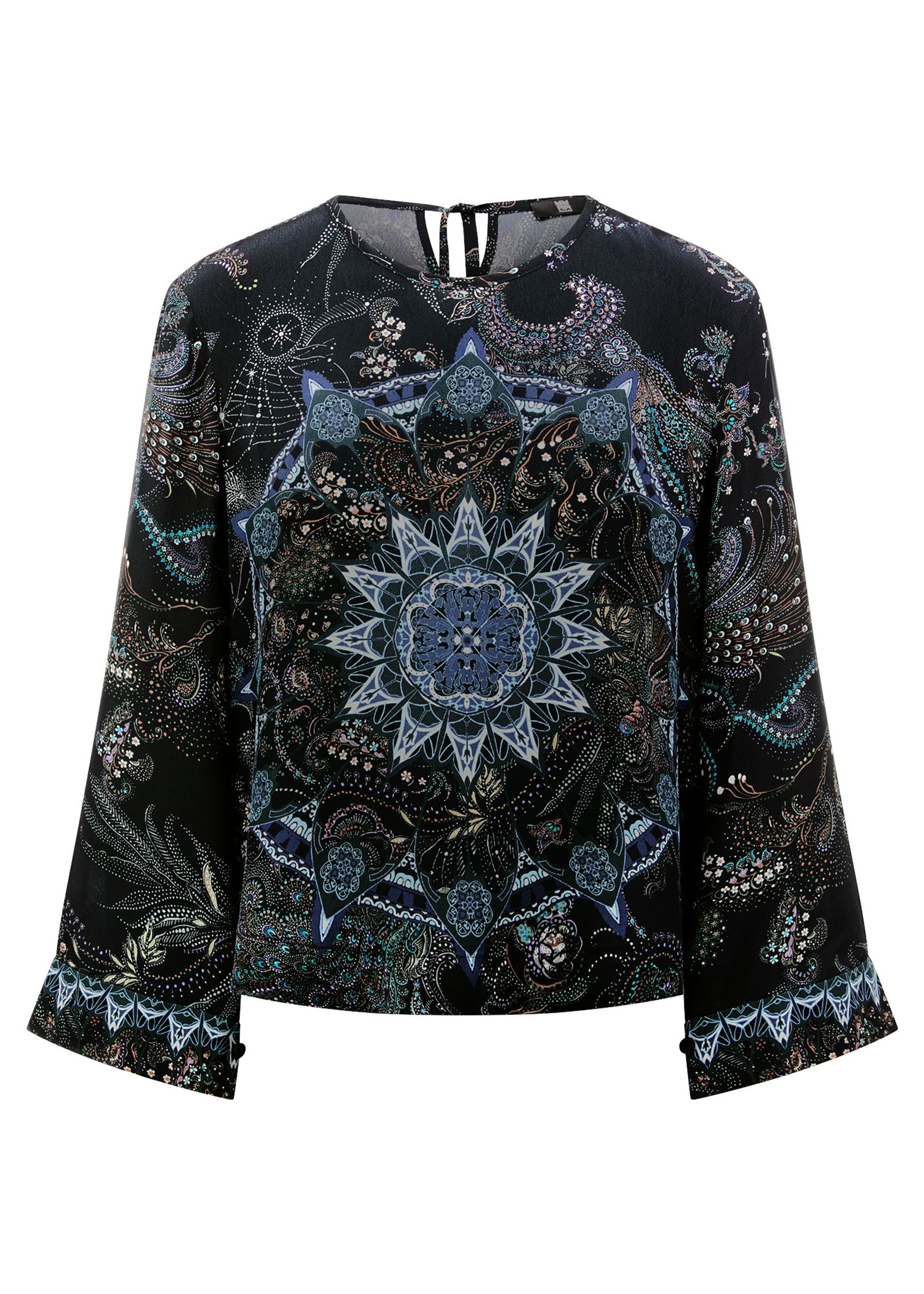 Riani | Riani Druckbluse | 44 | black patterned