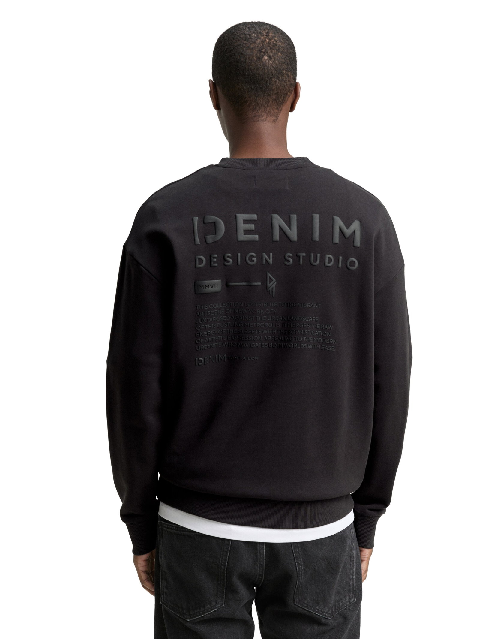 relaxed printed crewneck sweat, Night Watch Black #4