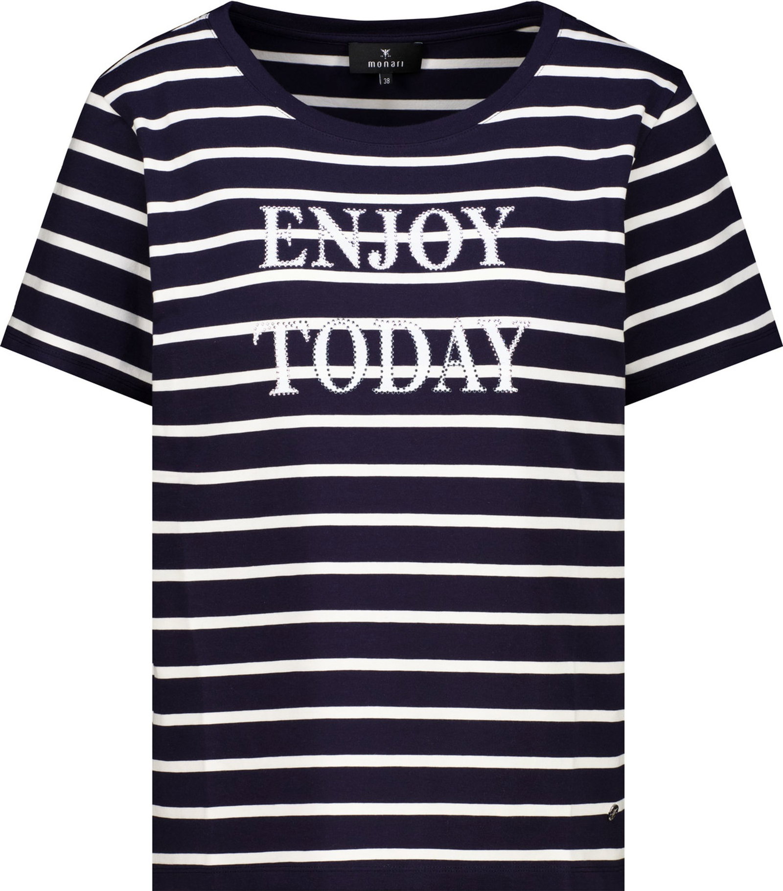 Monari |  T-Shirt, sea side ringel | 46