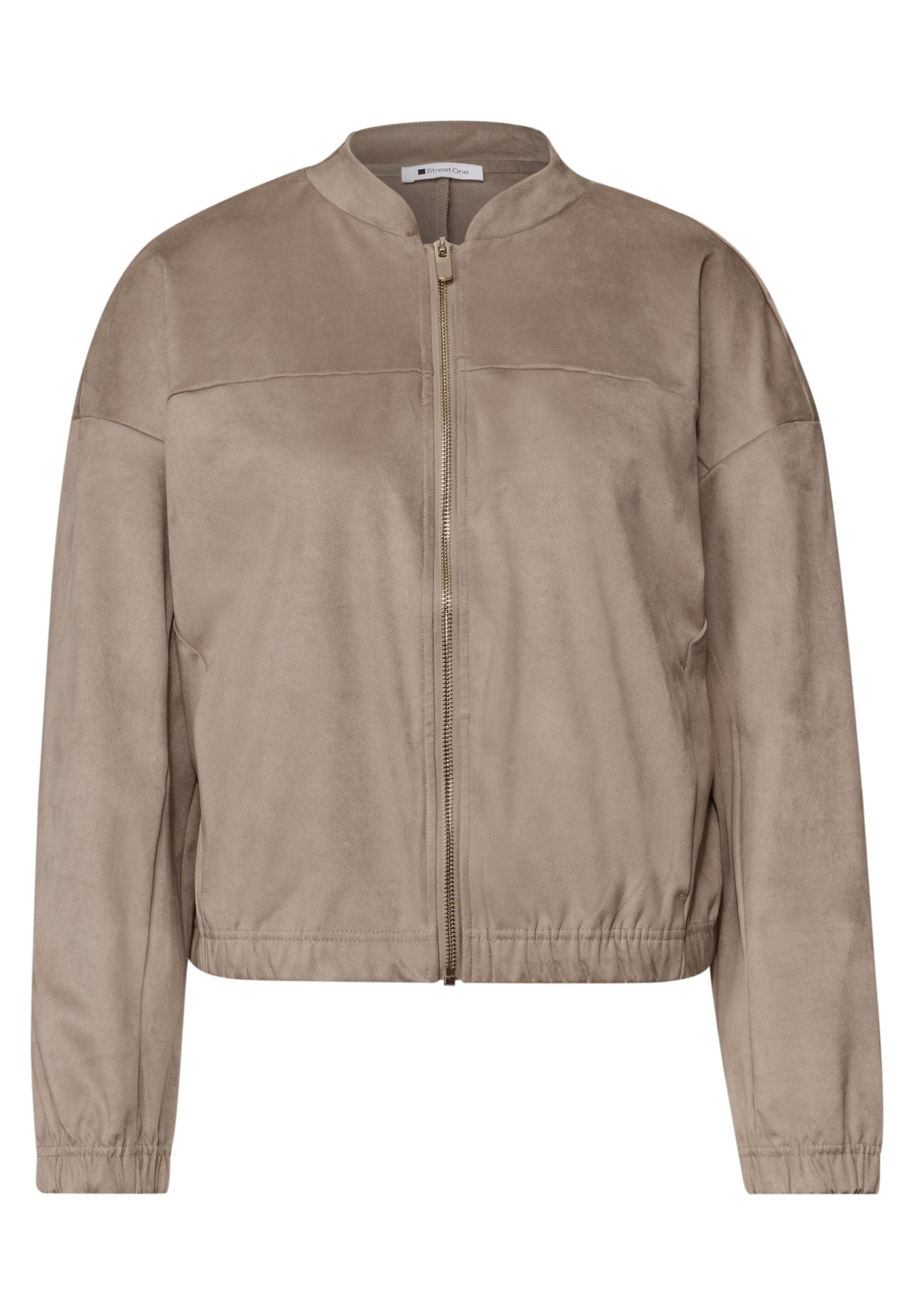 LTD QR velour jacket w.gathere, sanded amber #1