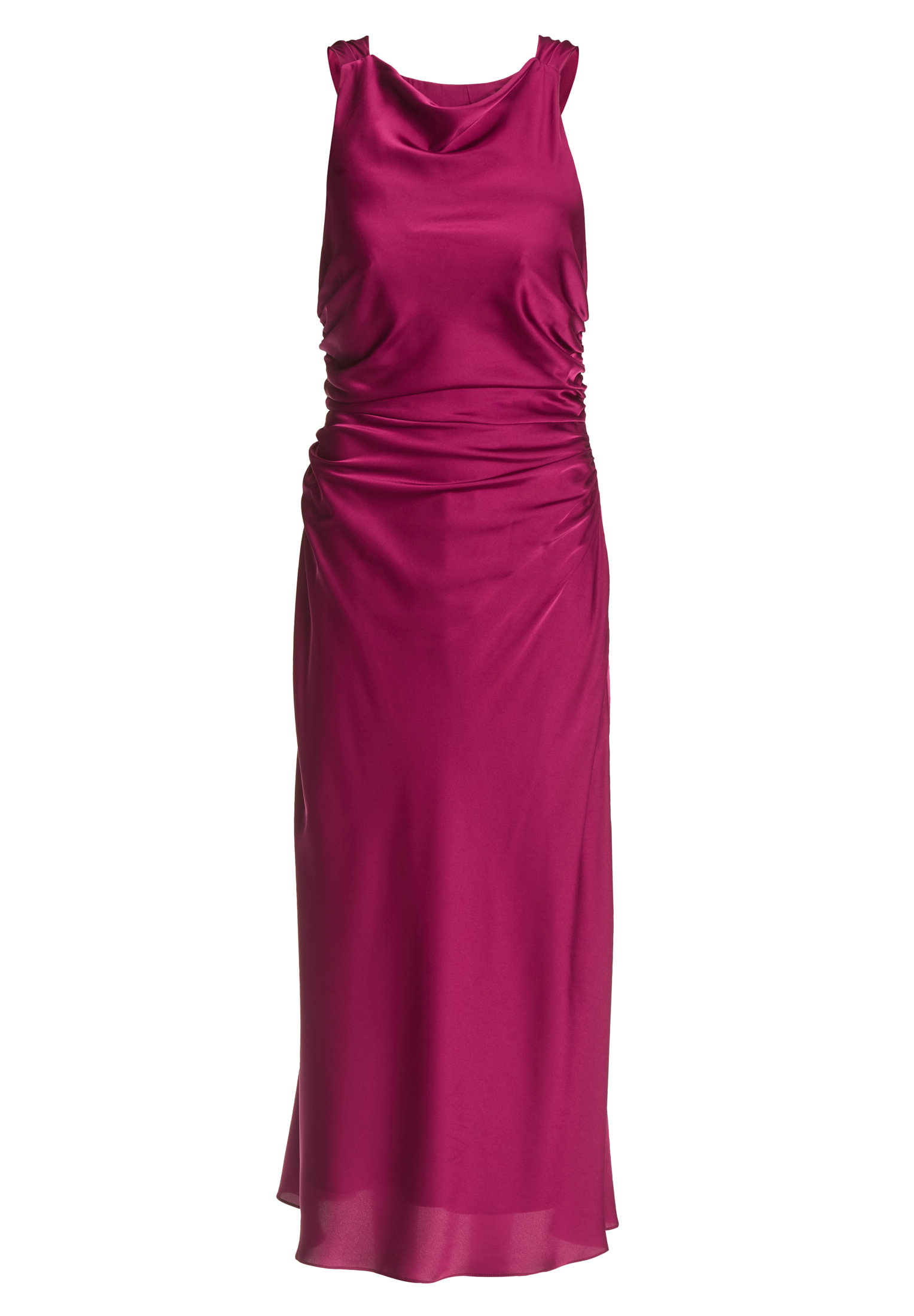 Midikleid aus Satin mit Rückenaussc, mulberry #1