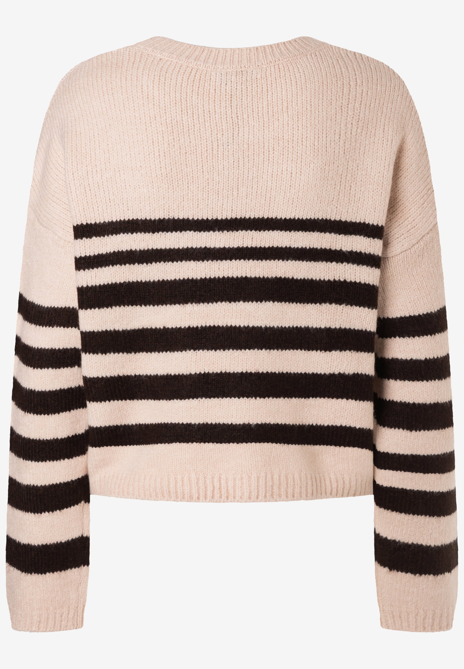 Striped Pullover with Artwork, knit stripes espresso brown powder #2