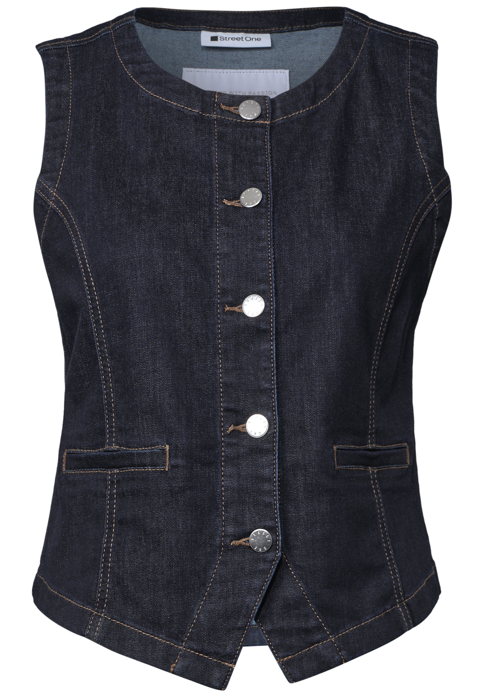 Style Denim,Vest,Rinse washed, Deep Rinse Washed #1