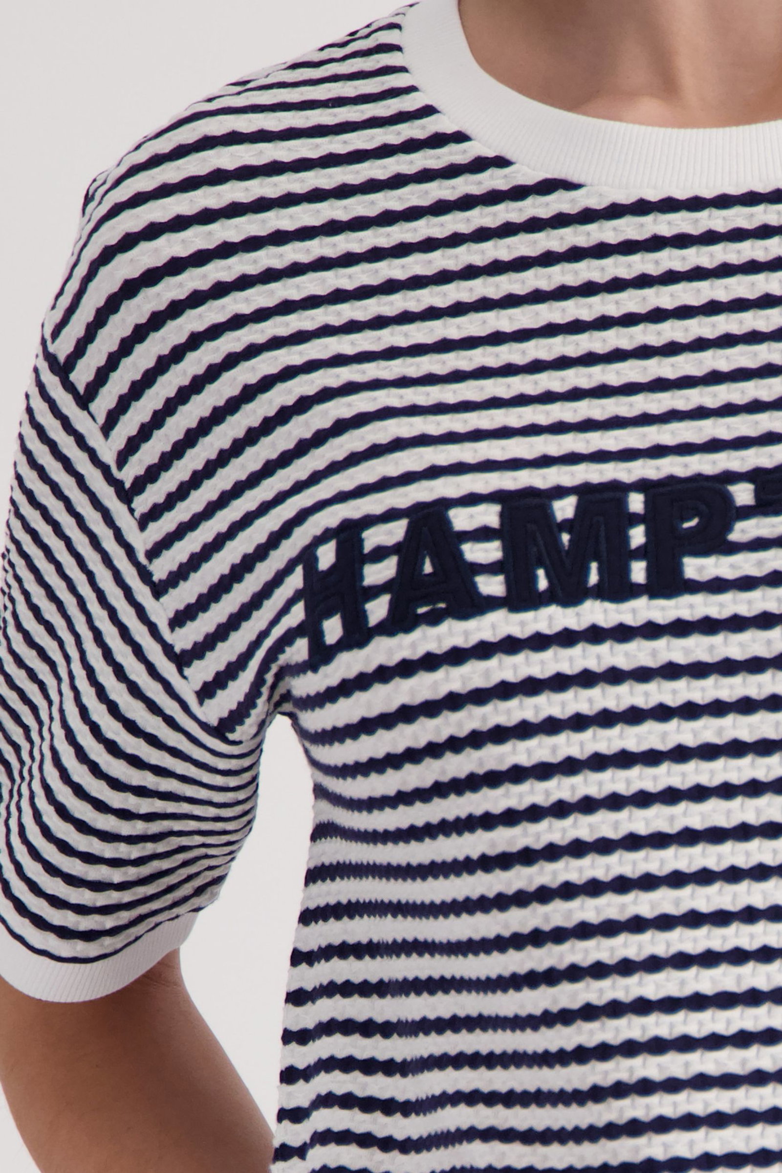 Monari |  T-Shirt, marine ringel | 36