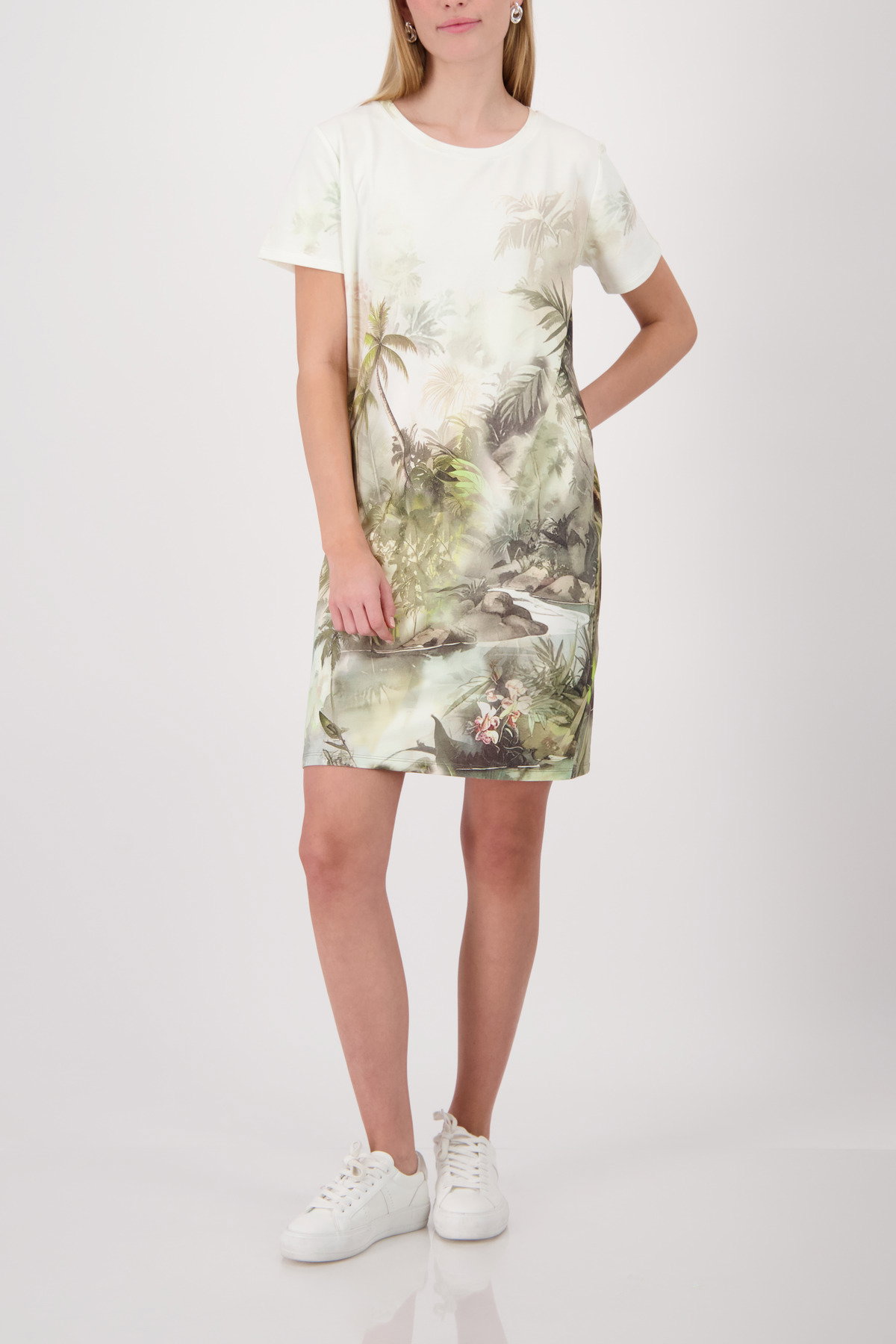 Kleid, olive gemustert #6