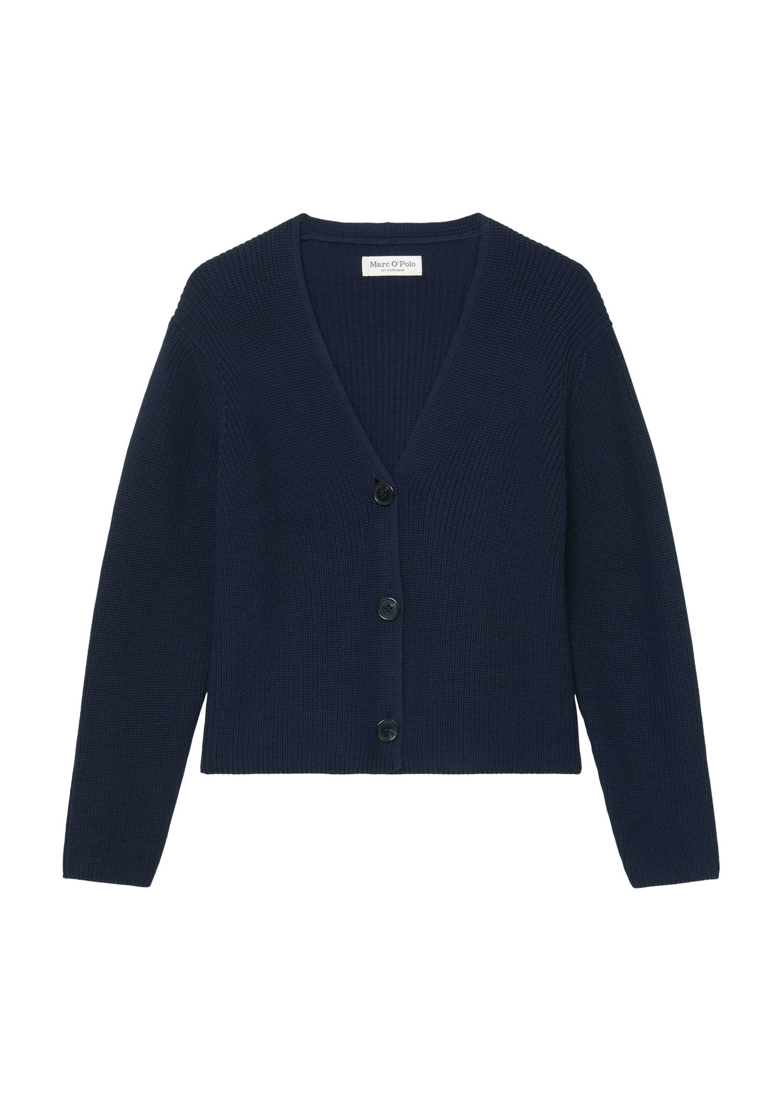 30bf56554c36da4edcf1c167ccd7636b Damen Strickjacke mit V-Ausschnitt und Knopfleiste