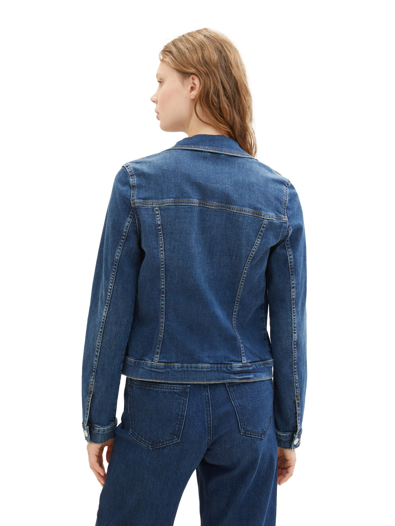 easy denim jacket, Used Mid Stone Blue Denim #5