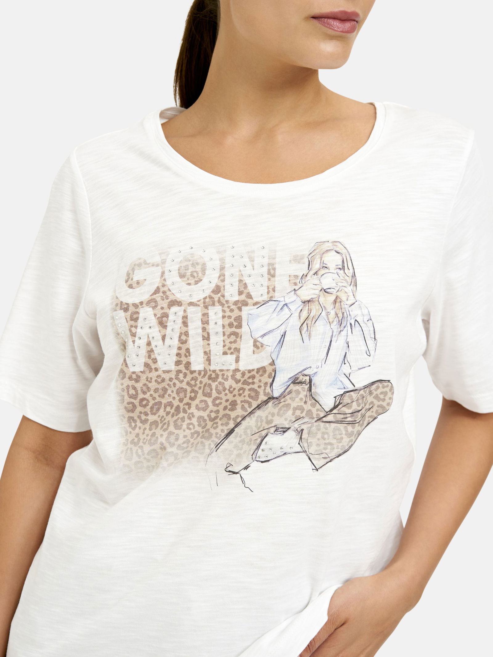  | roundneck t-shirt w/ AW 1/4 sleeve | M | offwhite