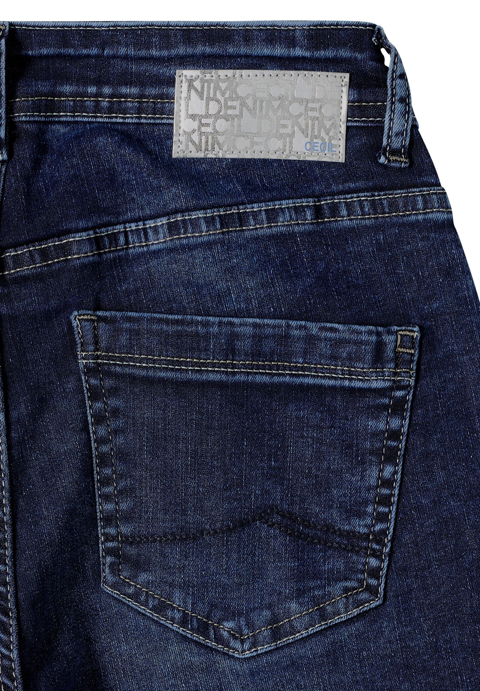27990f995307da3c3c349ef94e3a76ed CECIL |  CECIL Straight Leg Jeans  | 30/32 | mid blue used wash